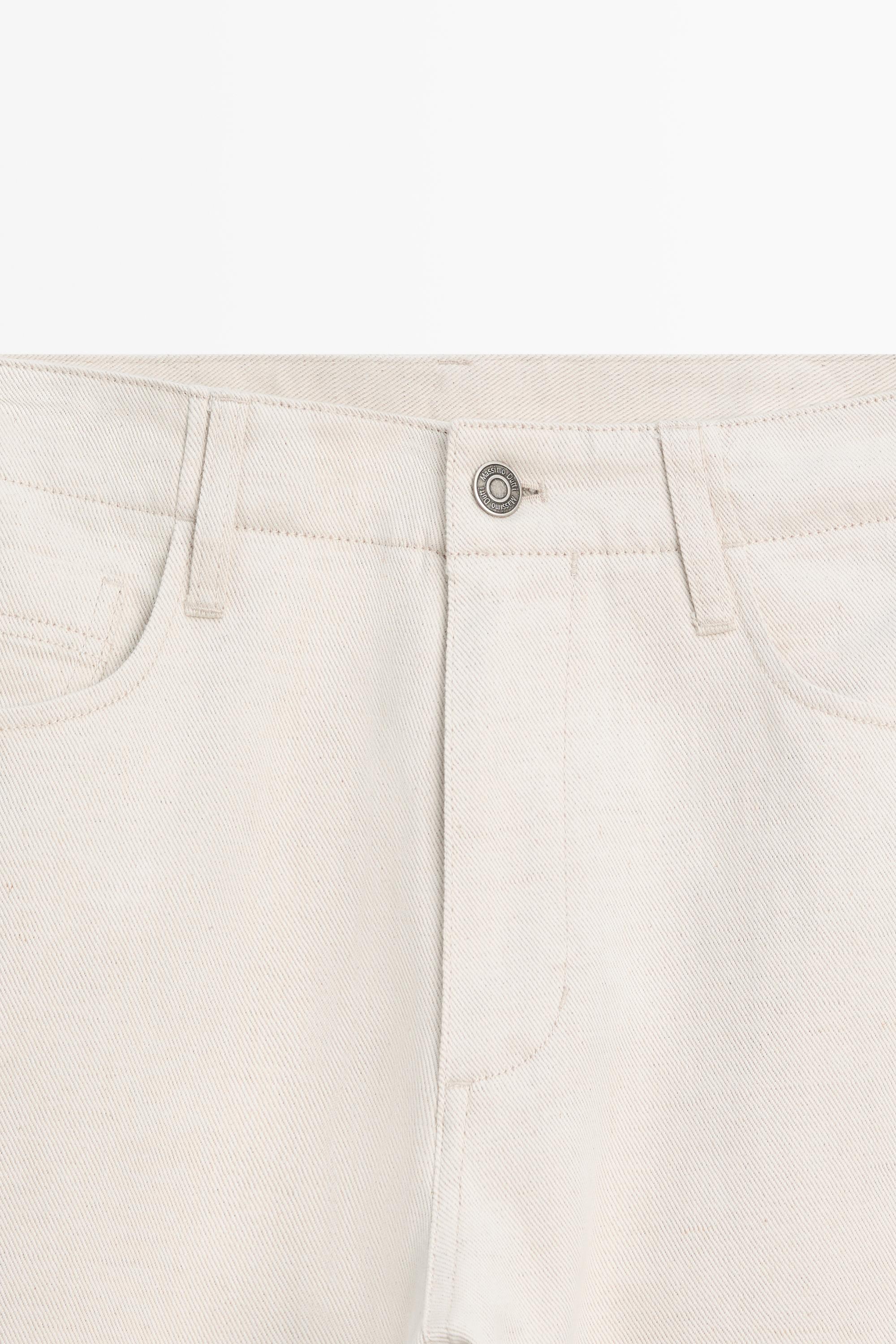 Cotton and linen tapered fit jeans — CREAM