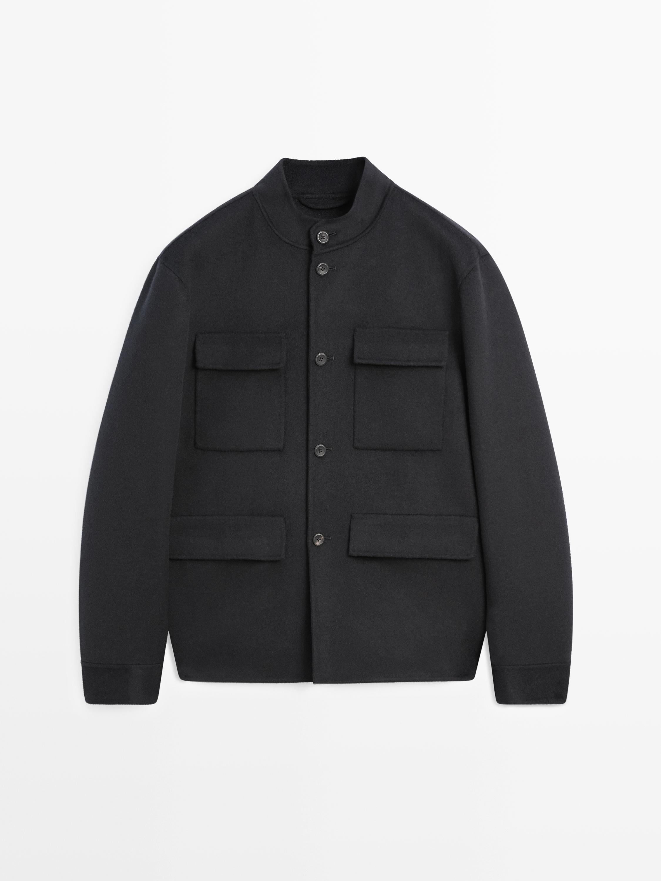 Chaqueta cuello mao mezcla lana