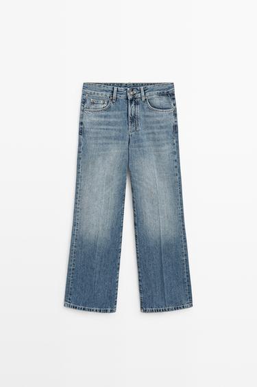 Mid-waist cropped flare fit jeans — MEDIUM BLUE 2
