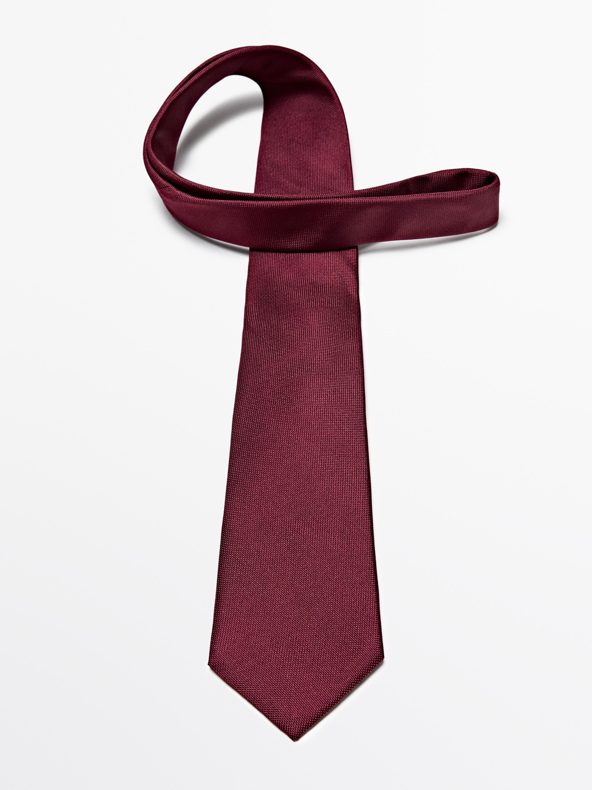 100% silk textured tie — MAROON
