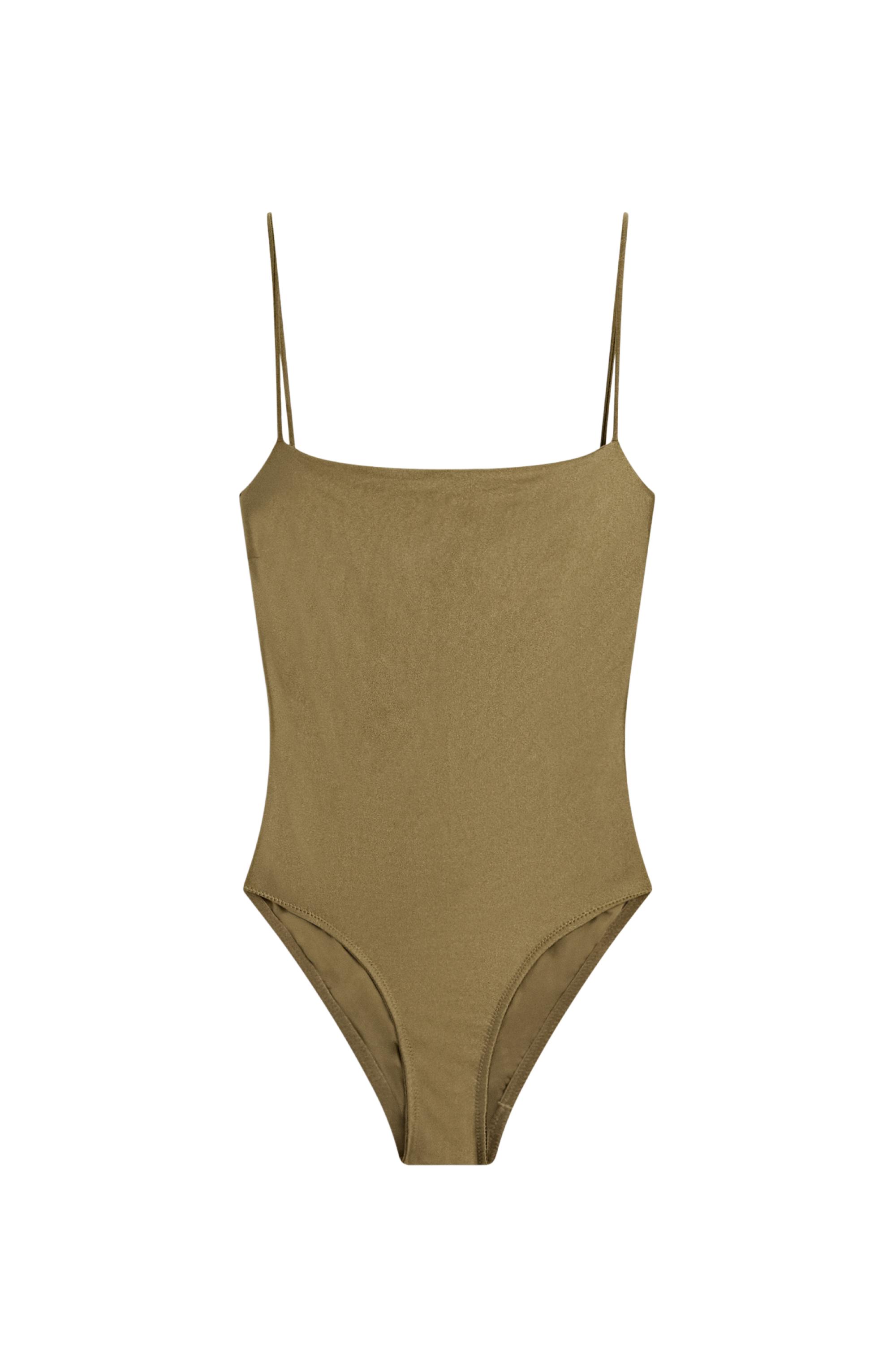 Swimsuit with thin straps — KHAKI