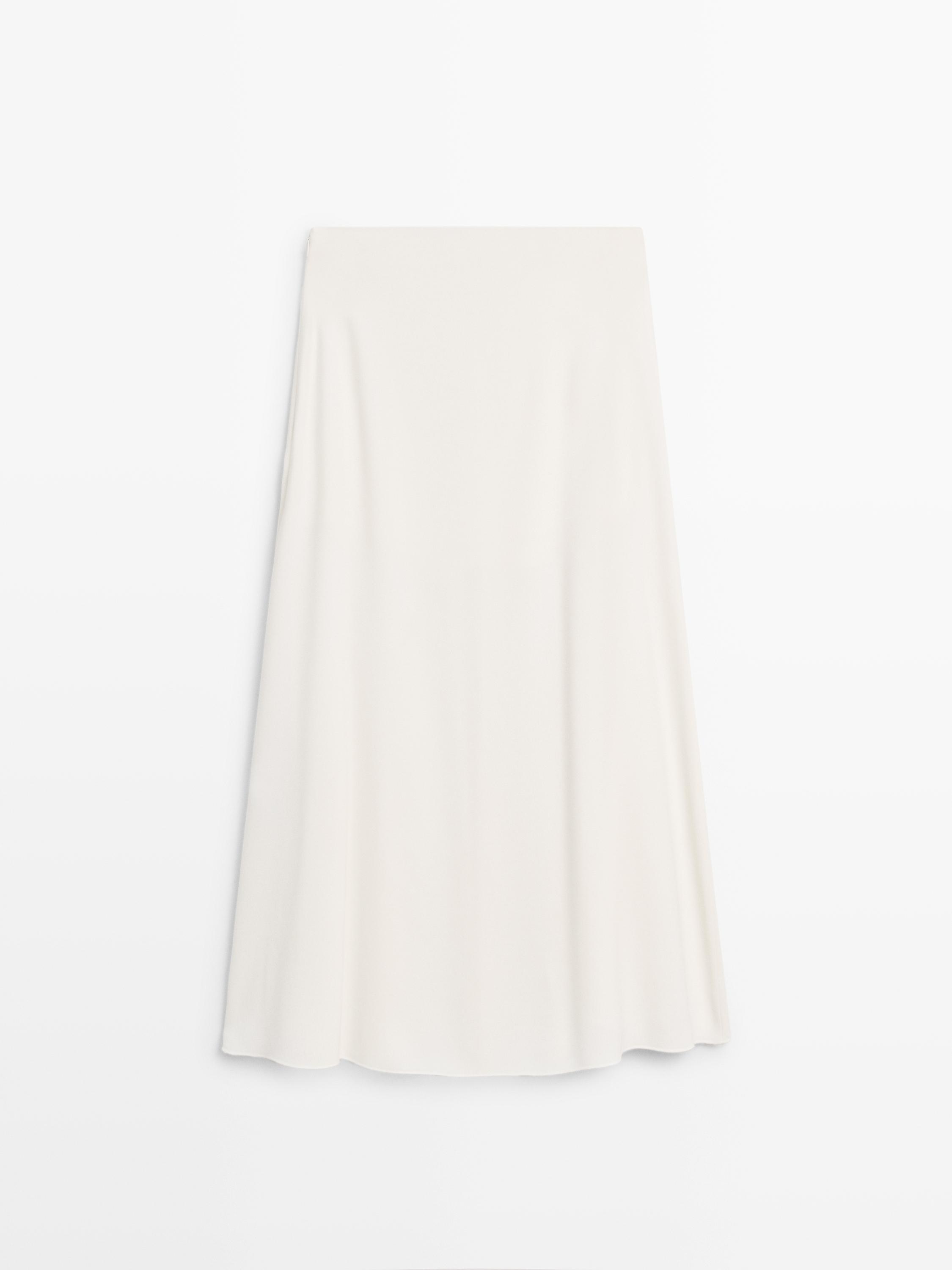 Flowing godet midi skirt - STUDIO — CREAM