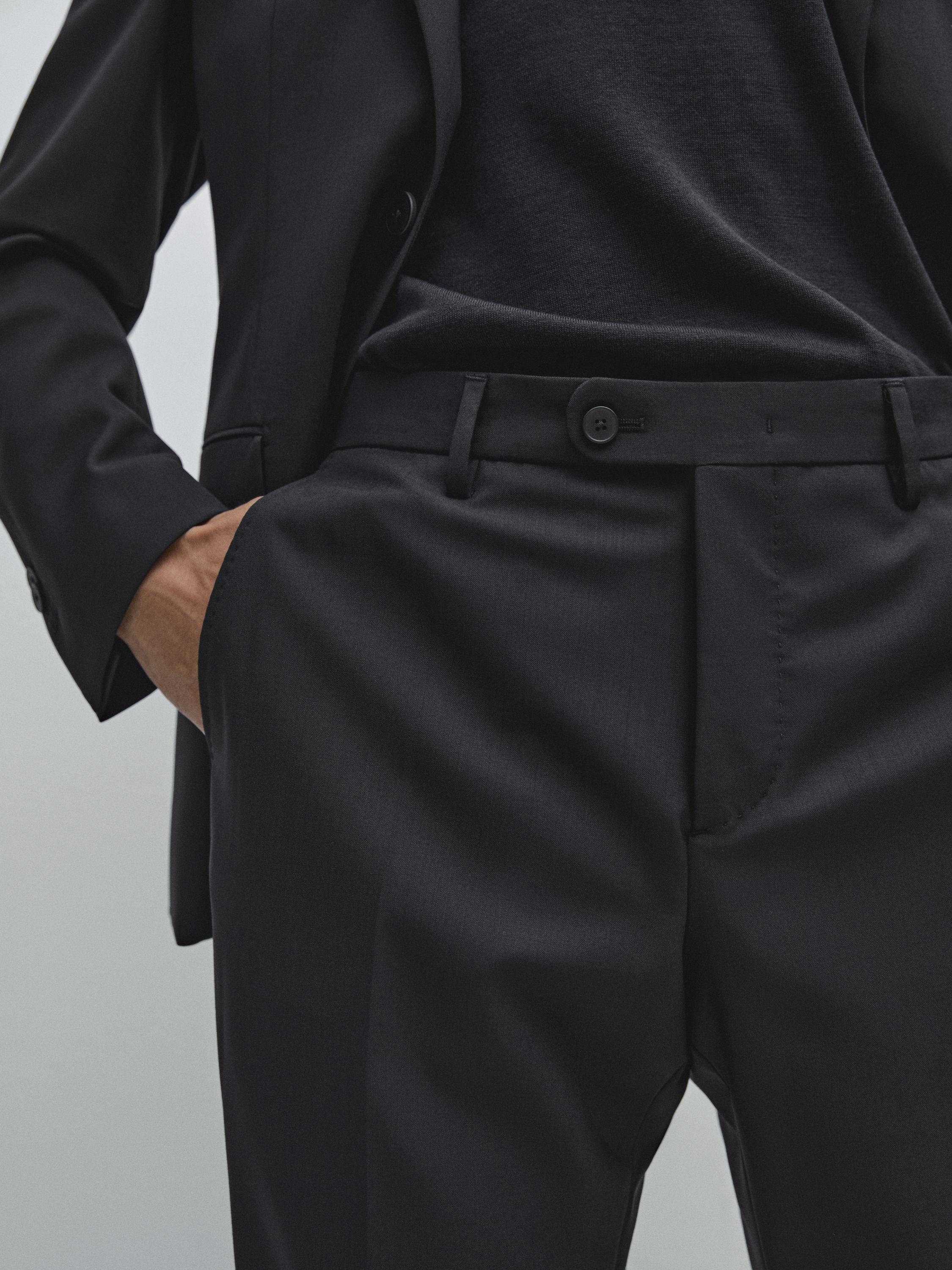 100% wool suit trousers