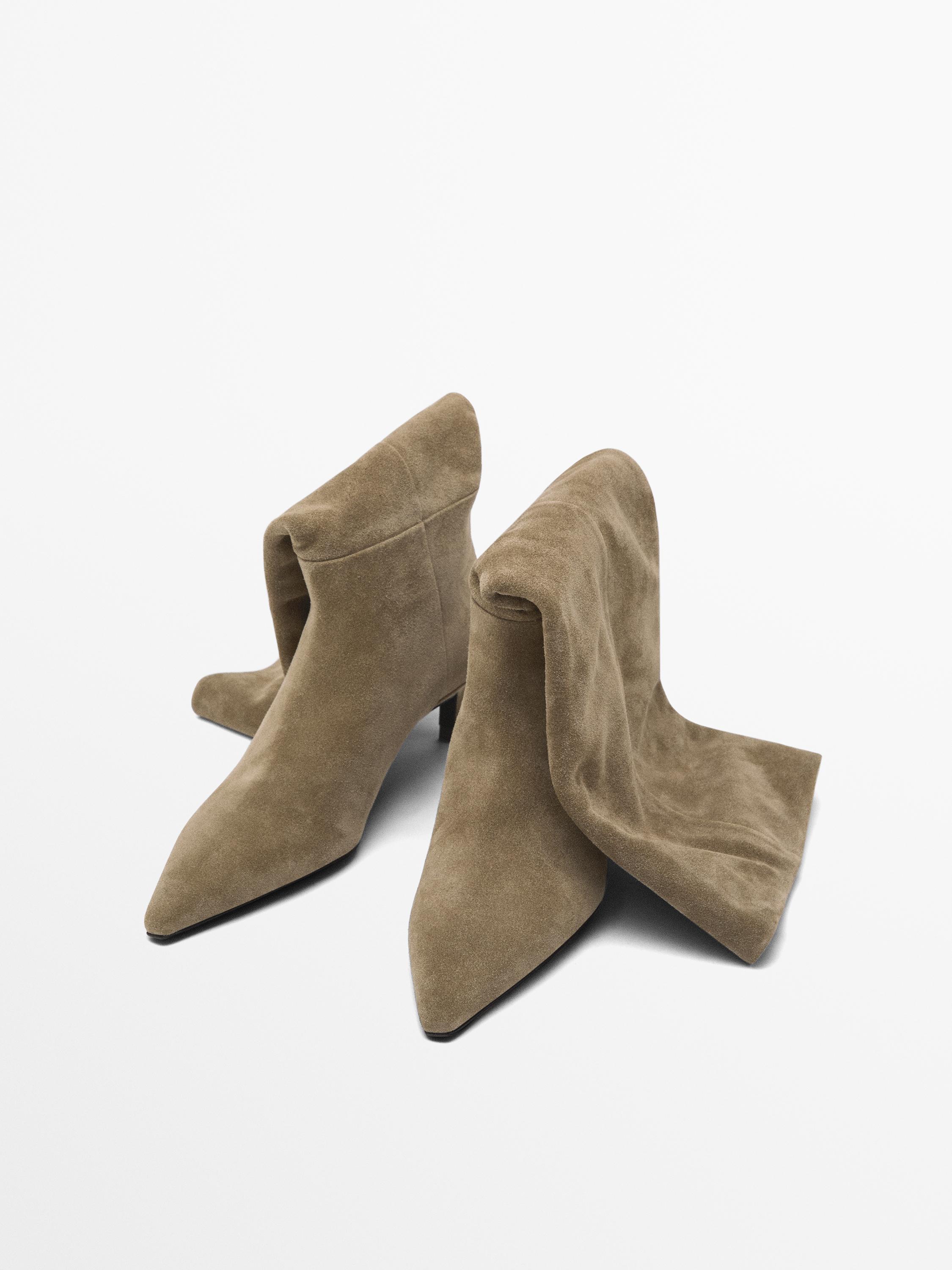 Absatz-Stiefel aus Rauleder