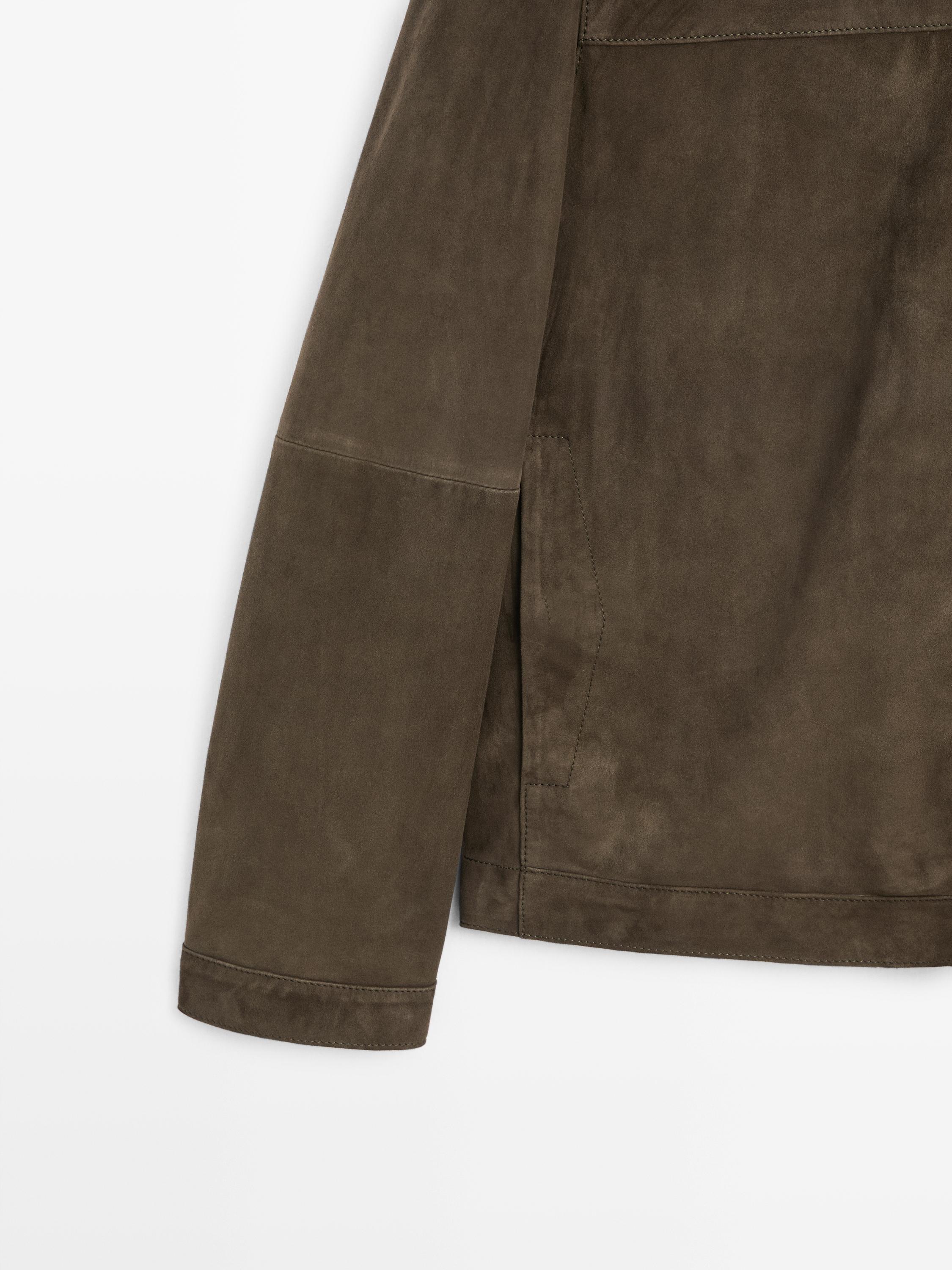 Suede leather jacket — KHAKI