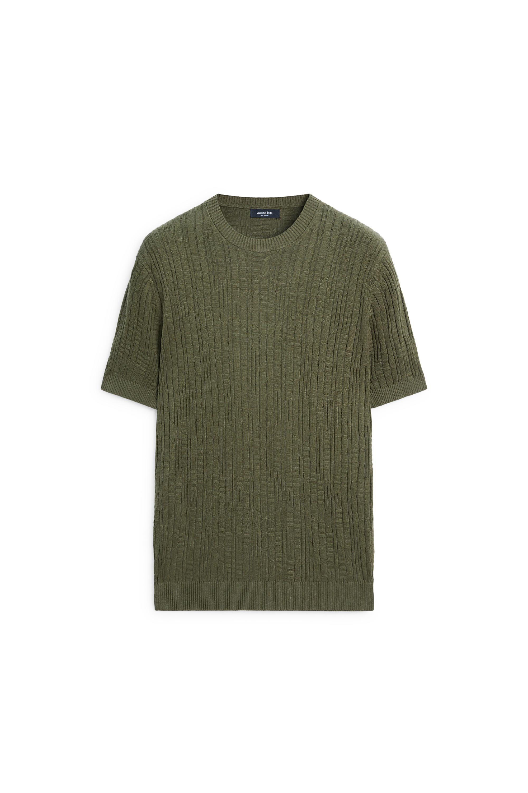 Cotton blend knit sweater — Green