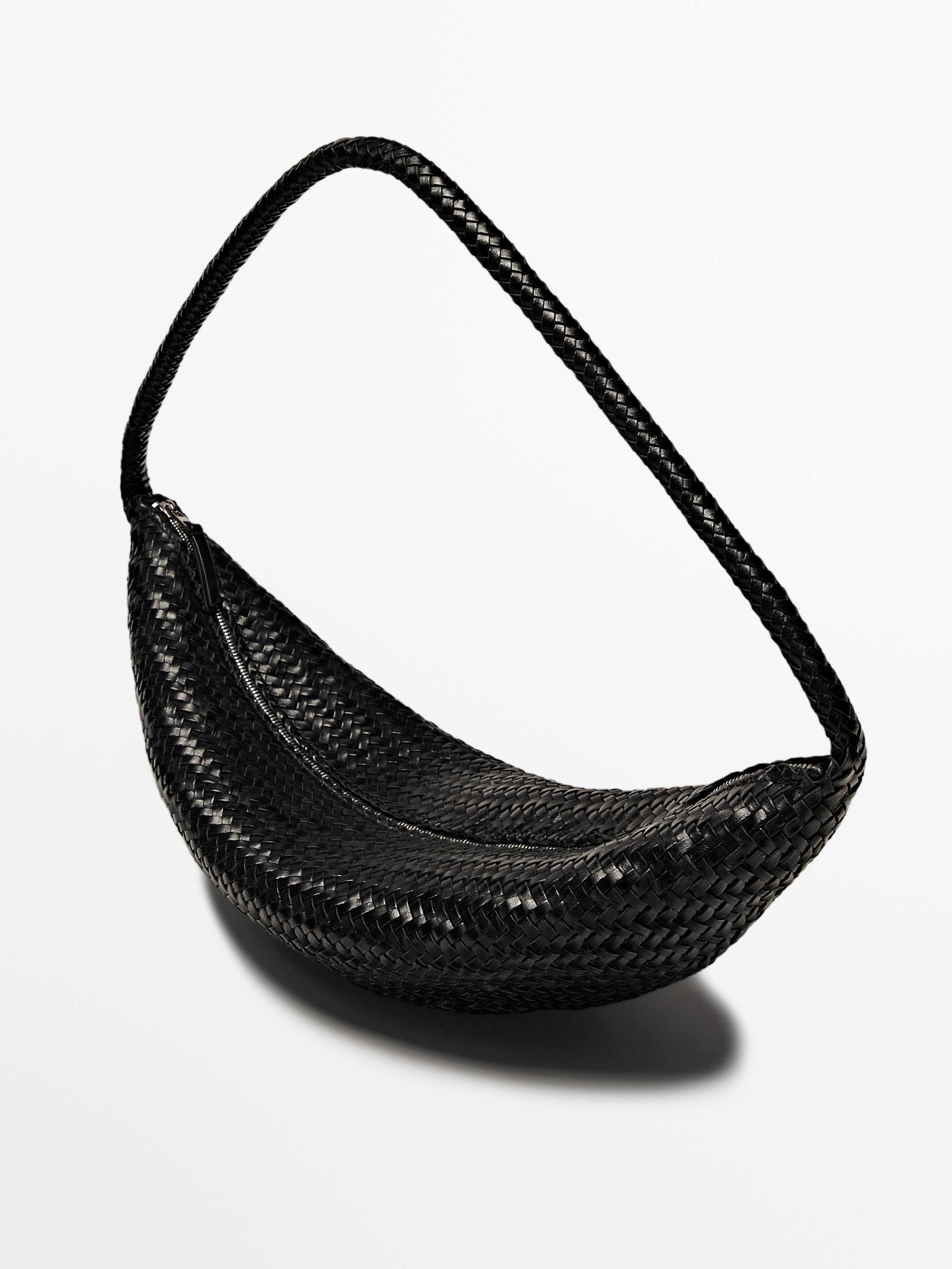 Braided nappa leather crossbody bag