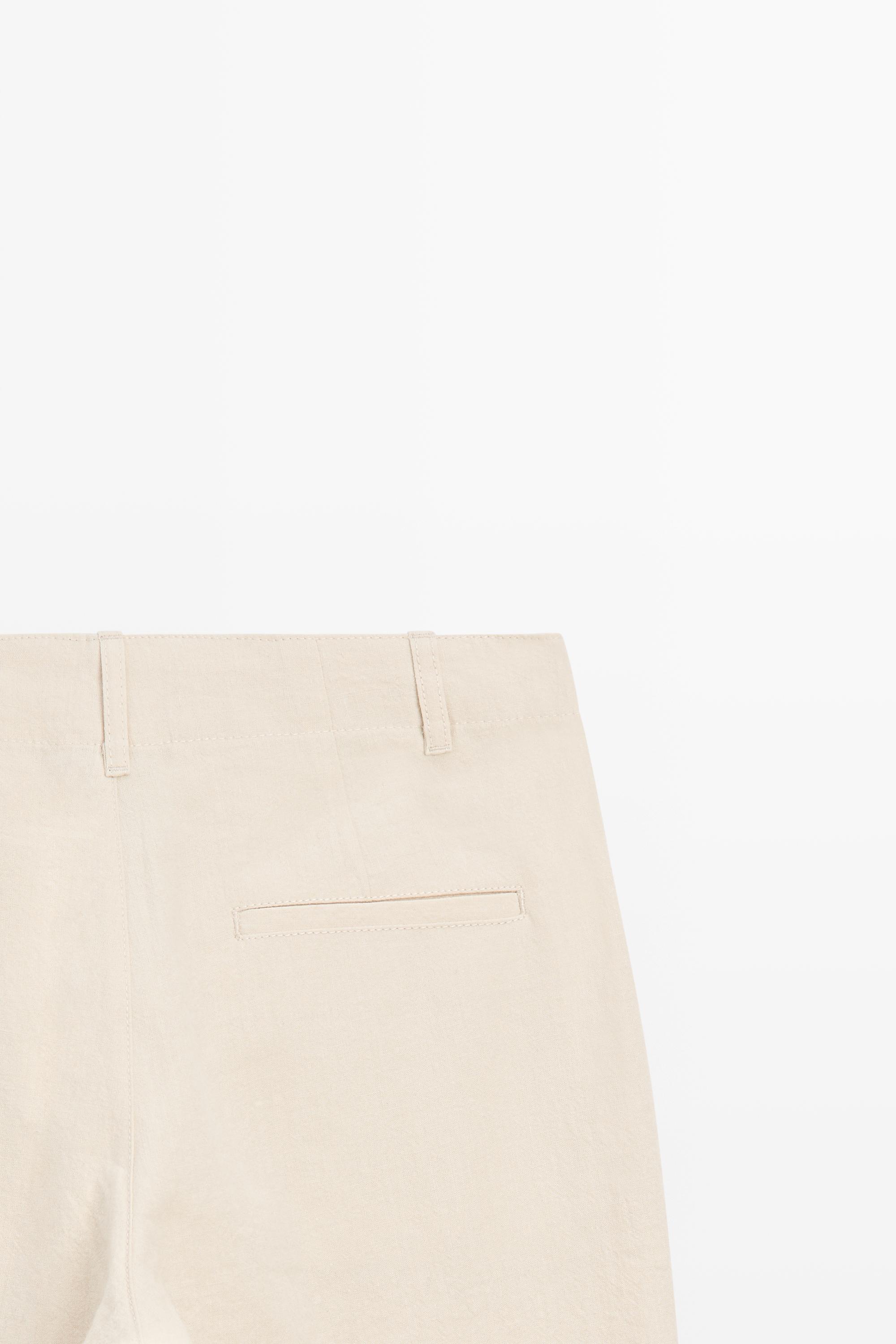 Linen blend relaxed fit pants — OCHRE MARL