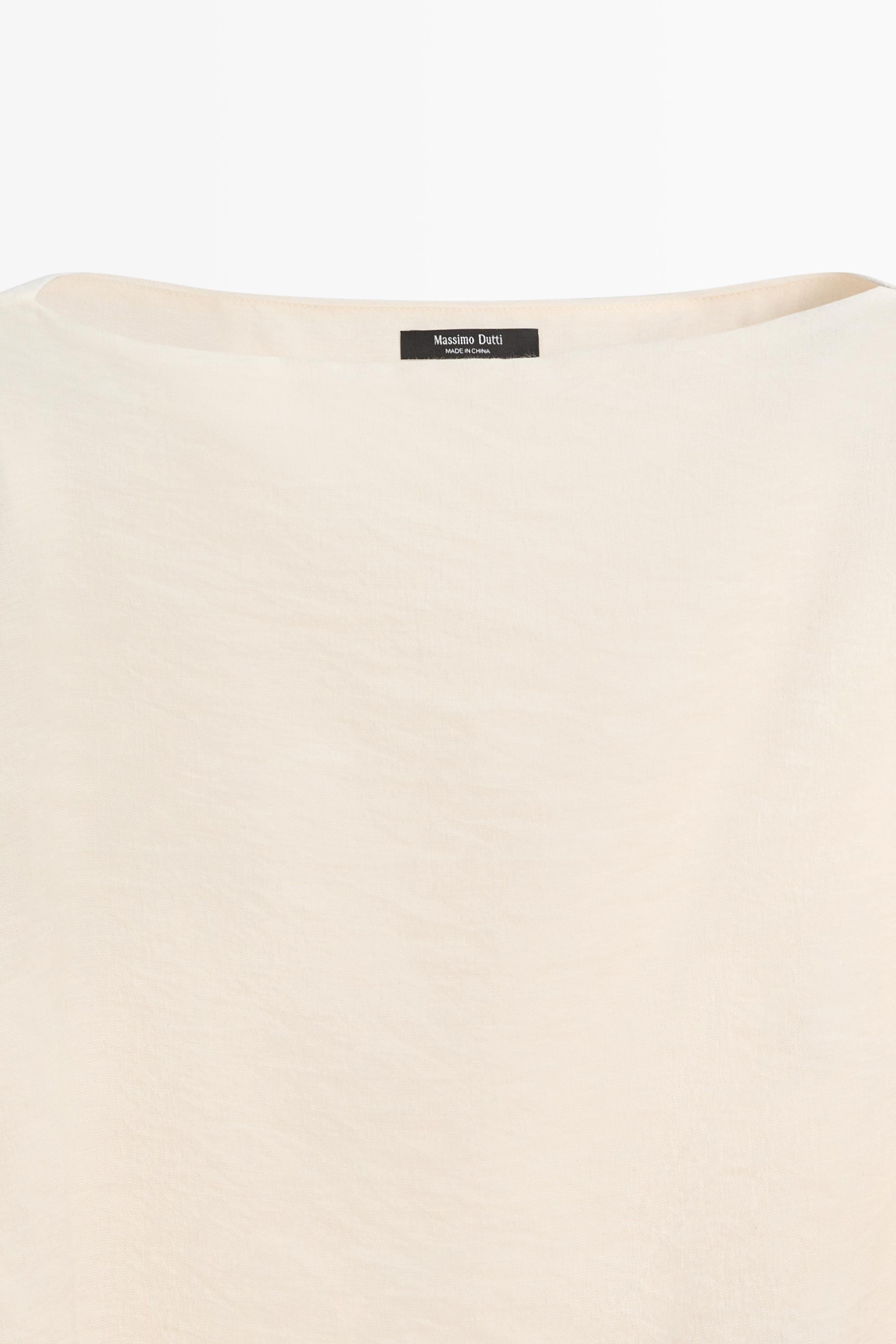 Asymmetric cape-style flowing blouse — Off white