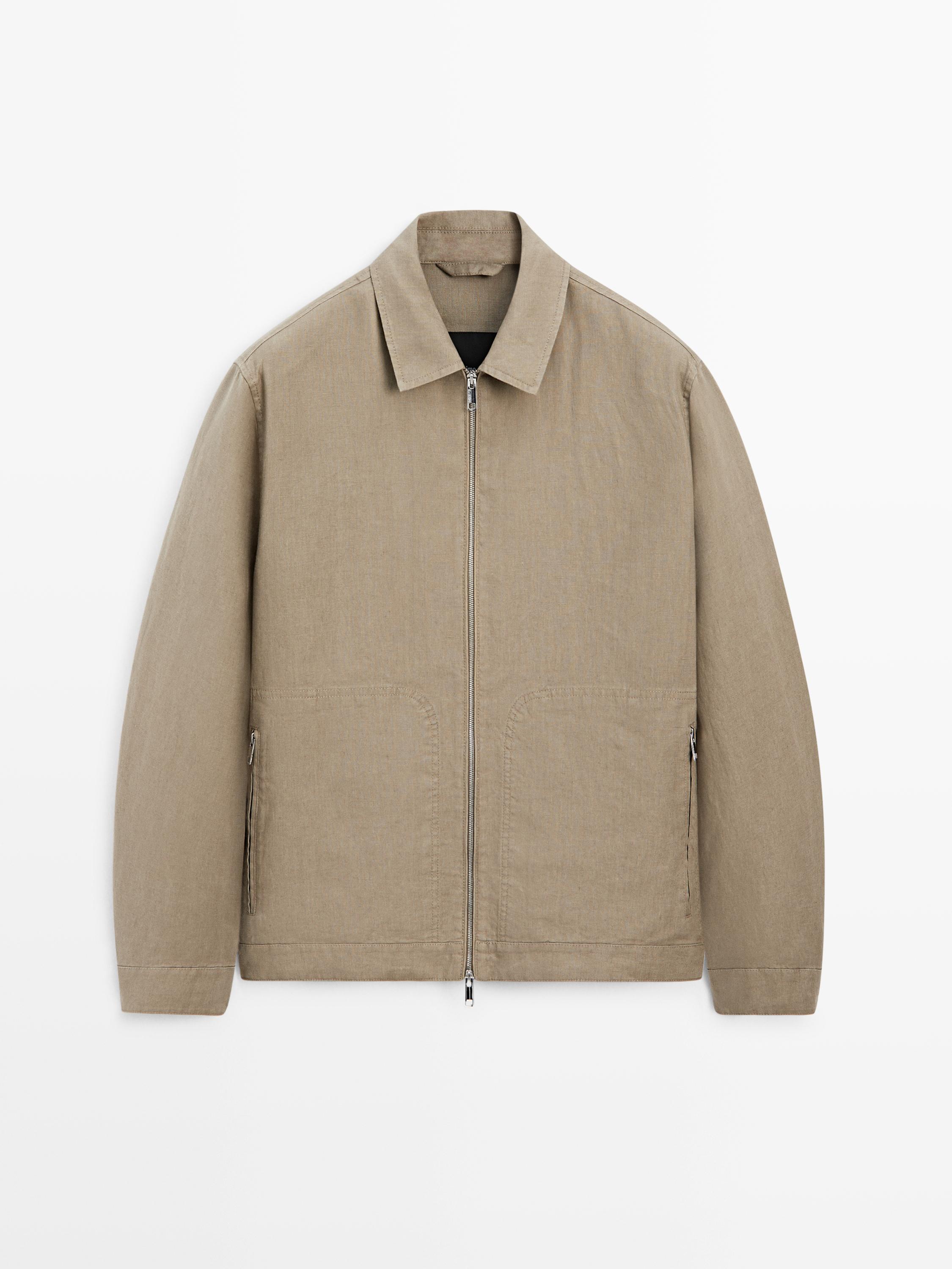 100% linen jacket with collar detail