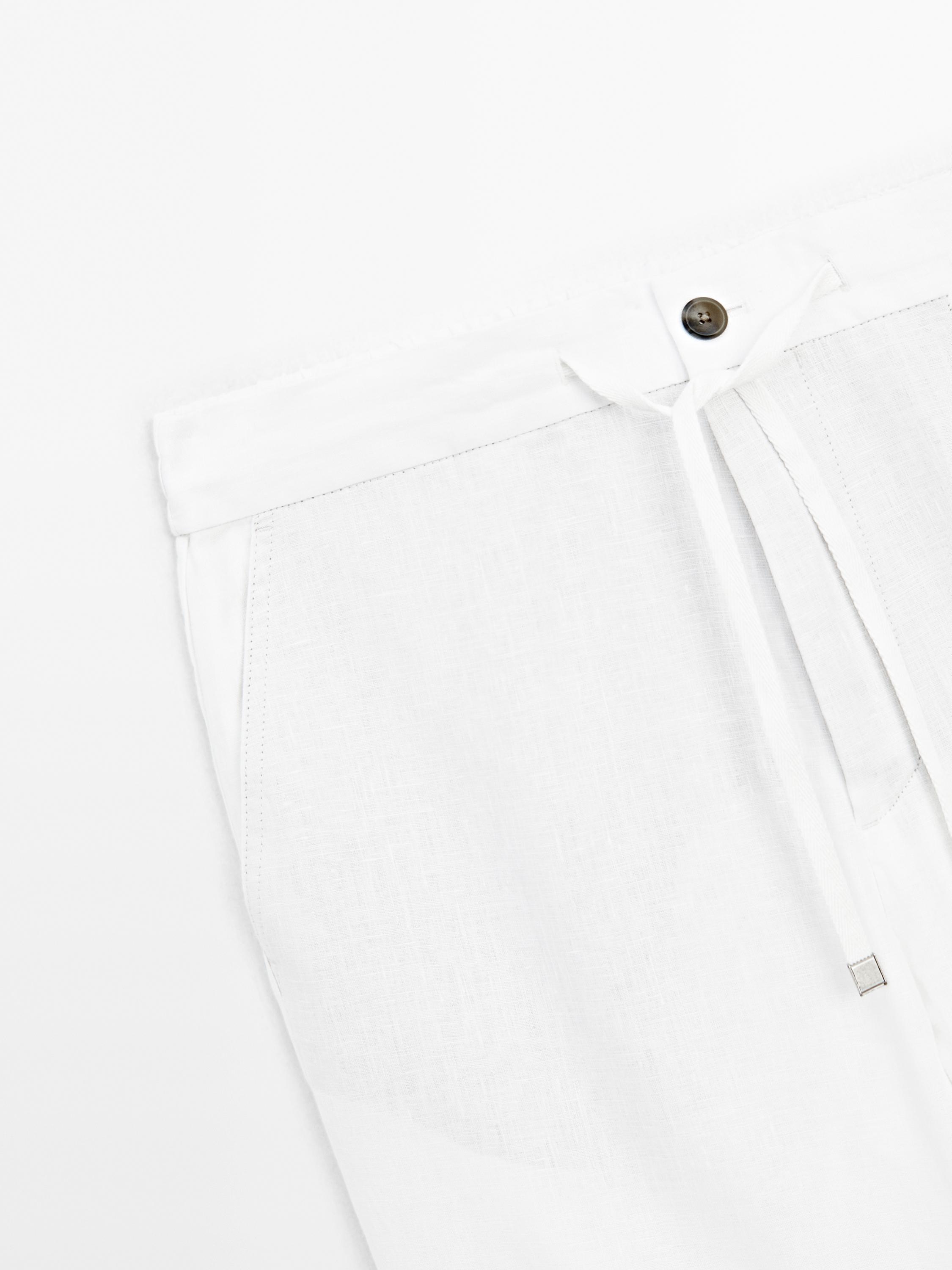 100% linen jogger trousers