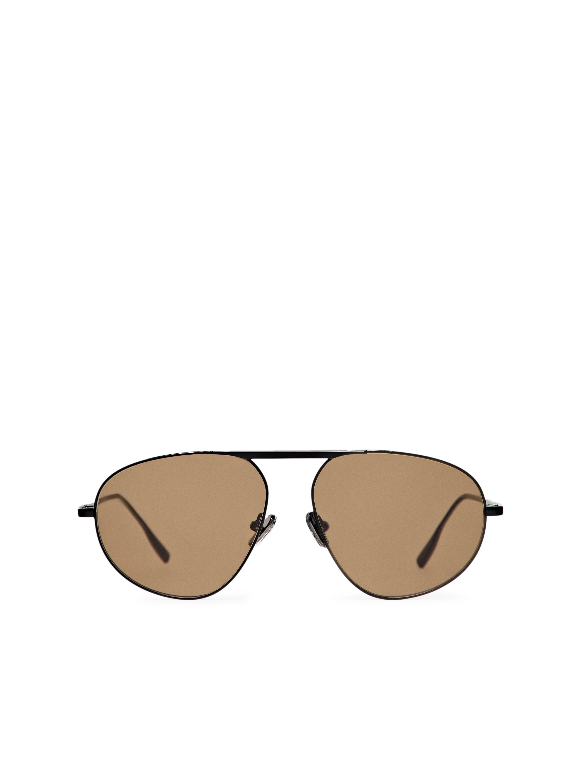 Metal aviator sunglasses — BLACK