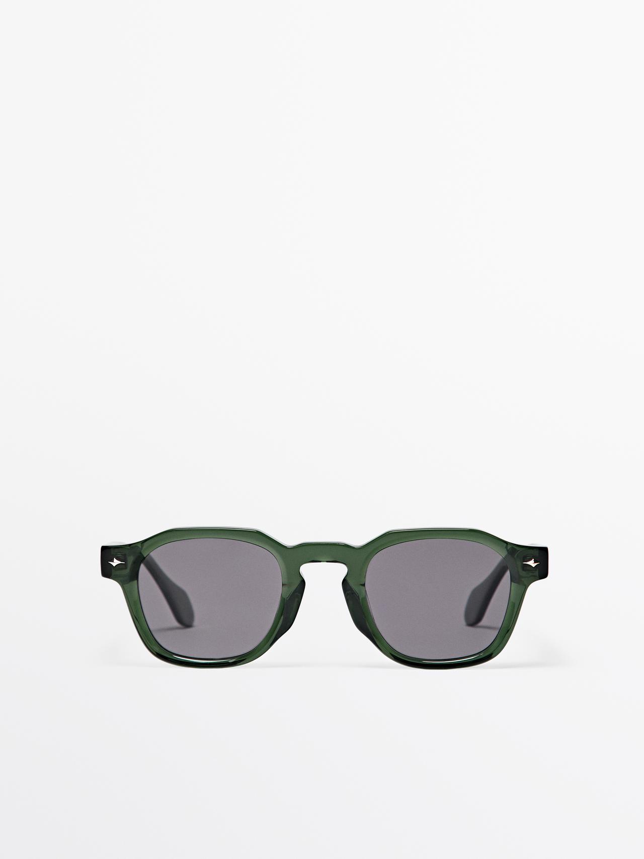 Occhiali Da Sole Geometrici - Verde - 01 - Massimo Dutti - Maschile