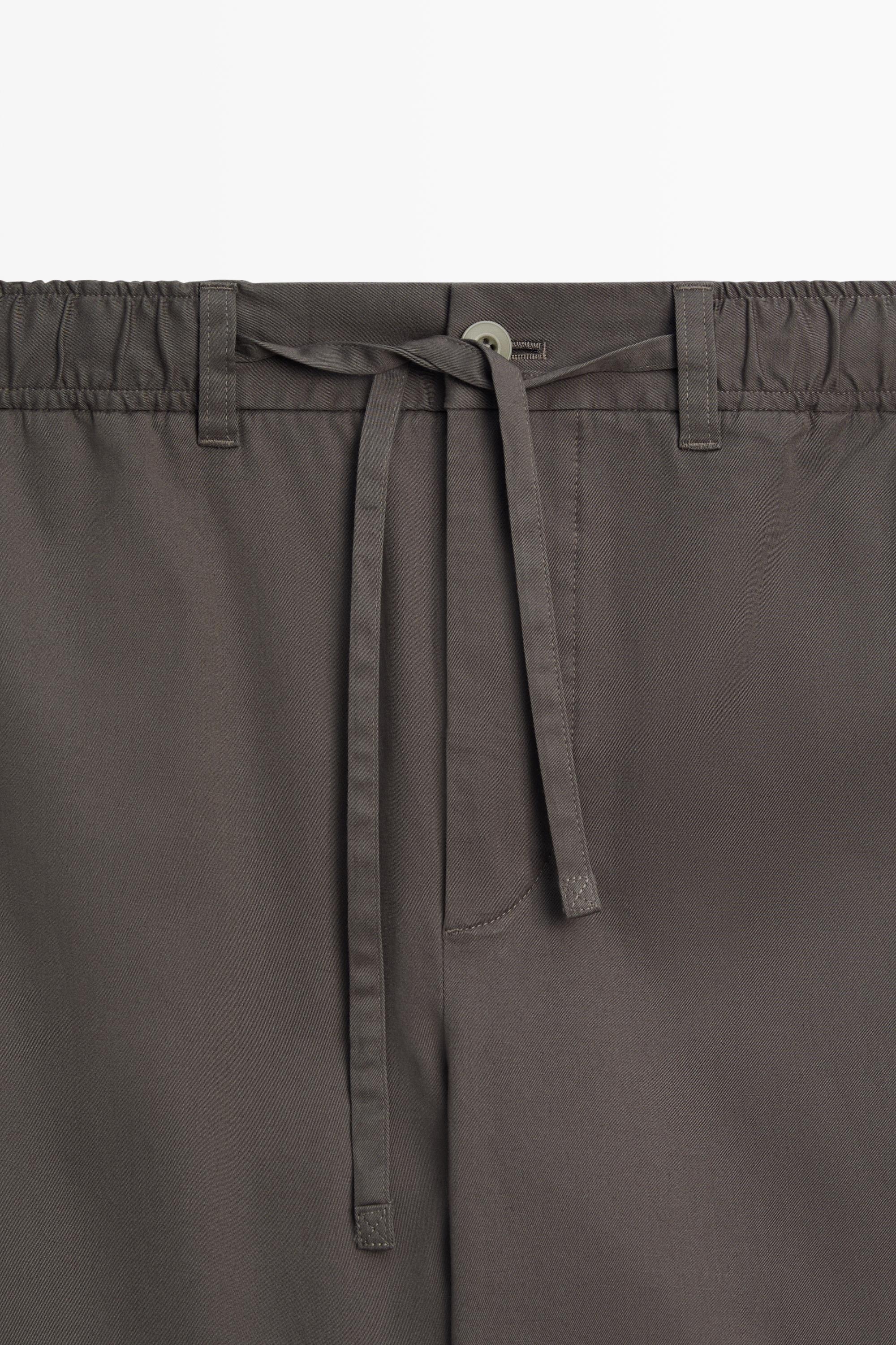 Cotton blend jogger fit pants — GREY