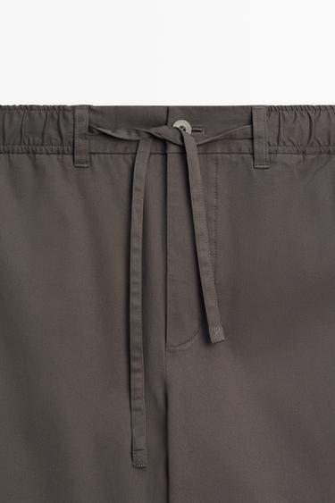 Cotton blend jogger fit pants — GREY 4