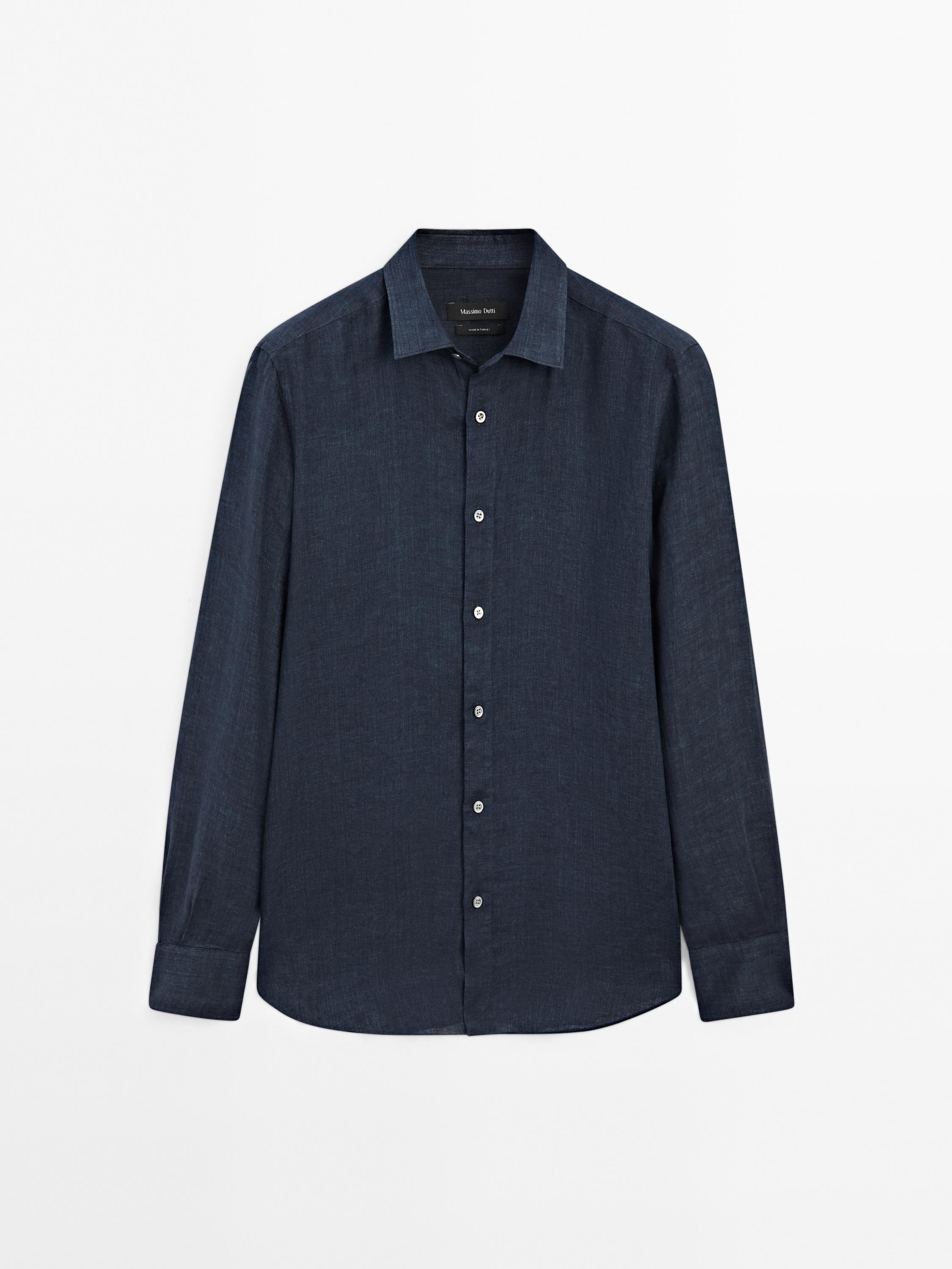 Camisa slim fit 100% linho