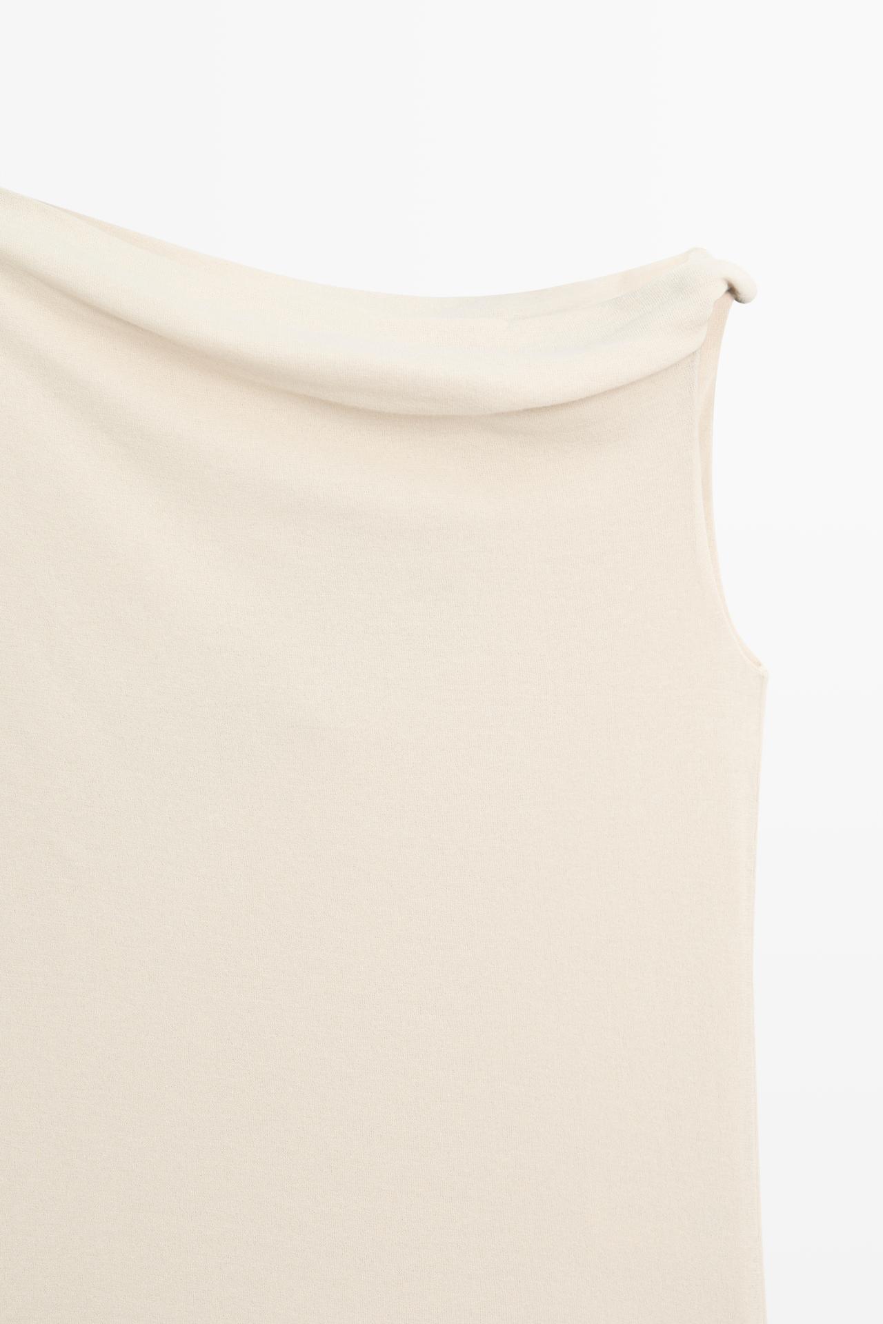 Asymmetric drop sleeve top — SAND
