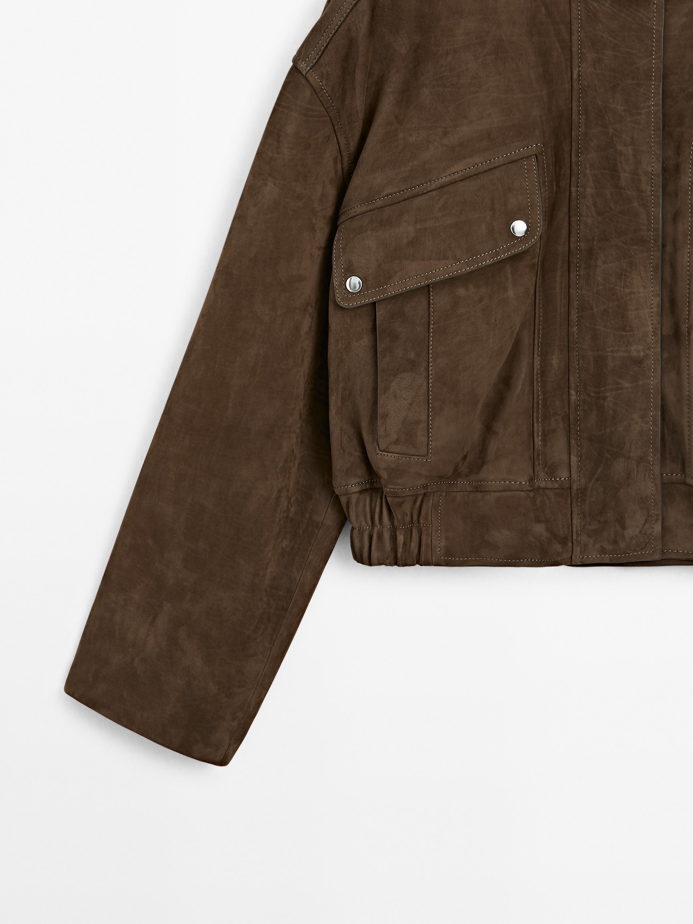 Nubuck suede leather jacket
