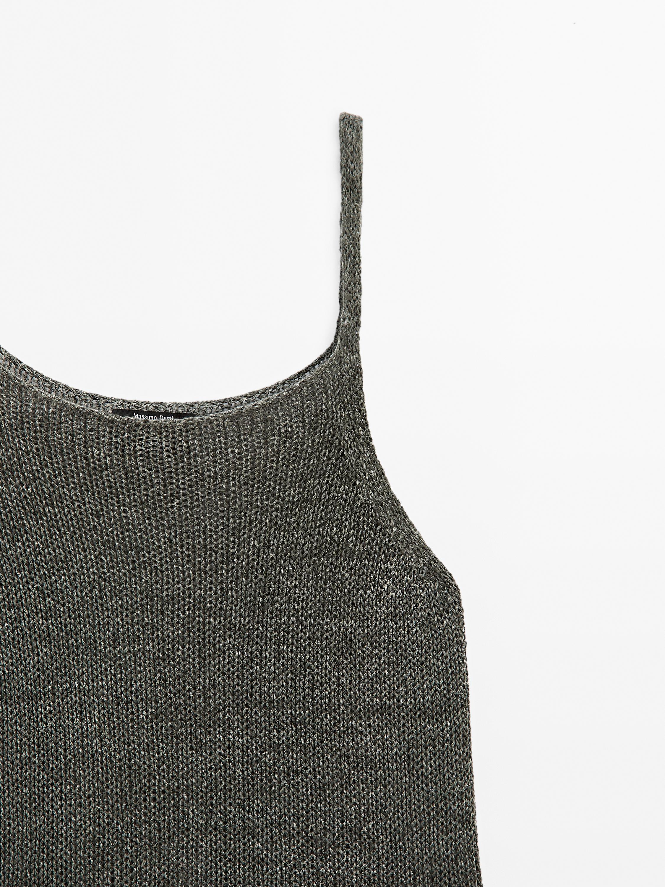 Faded strappy knit top