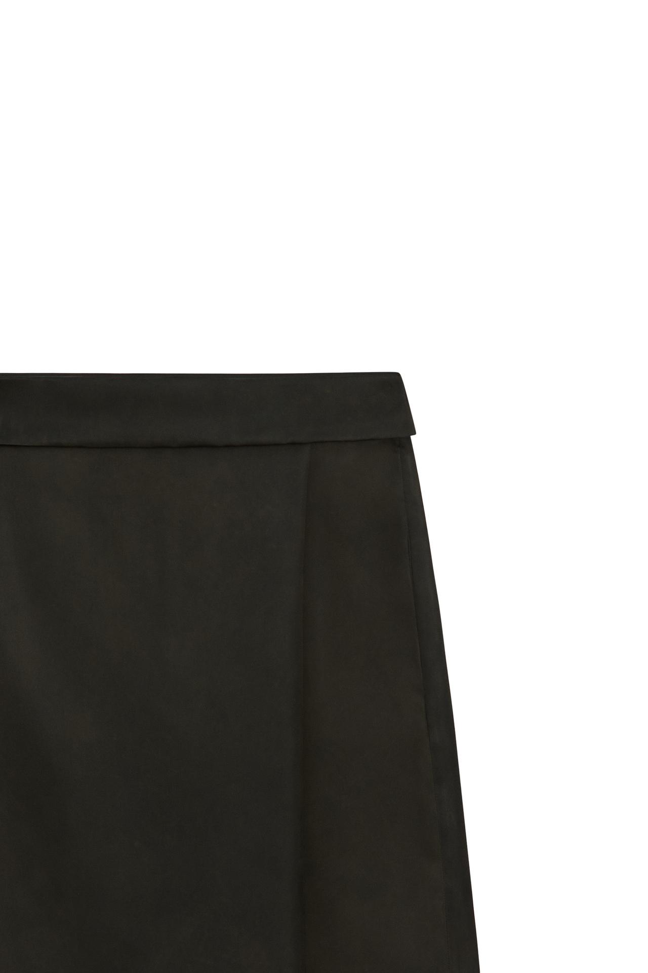 Flowing satin skirt with split detail - LIMITED EDITION — DARK GREEN