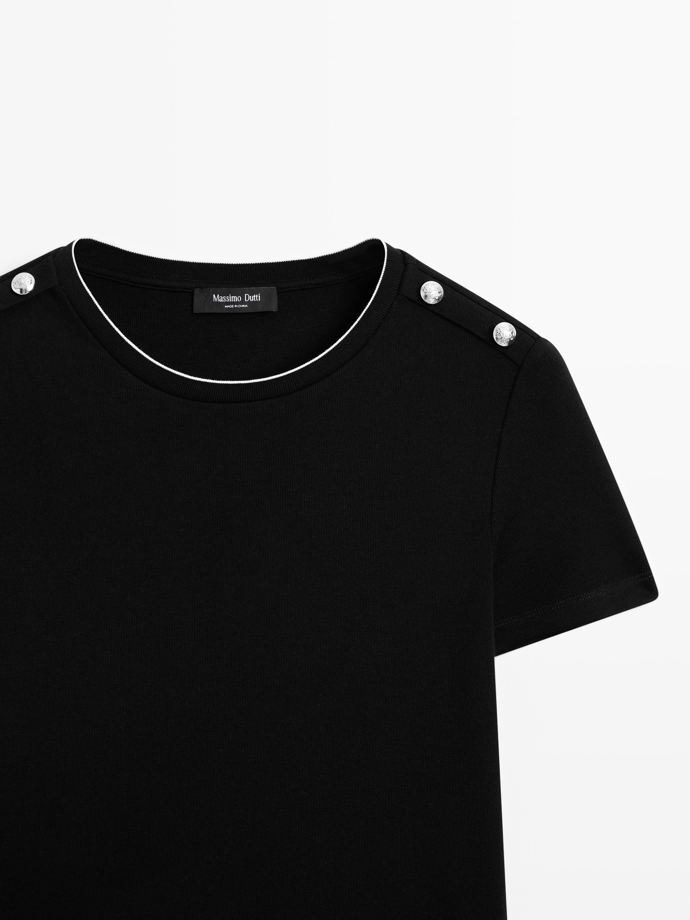T-shirt met korte mouw en geknoopte schouders