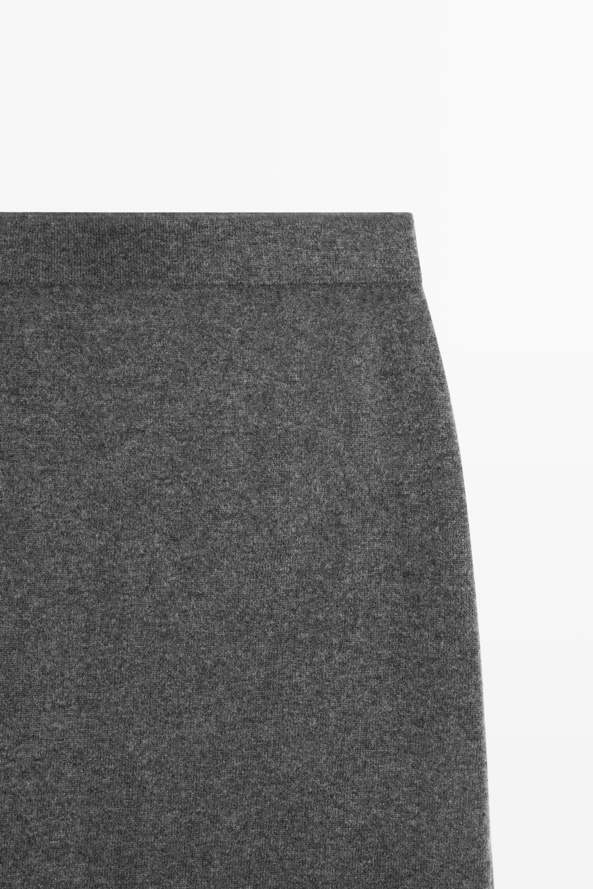 Wool blend knit co-ord skirt — MEDIUM GREY
