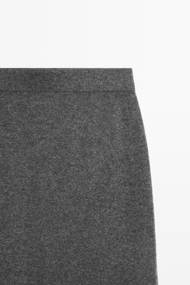 Wool-blend knit skirt co-ord — MEDIUM GREY 4