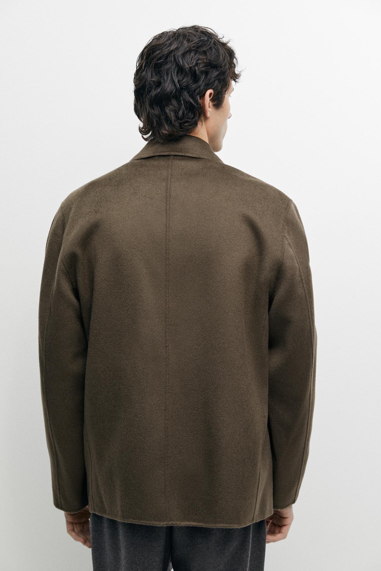 100% cashmere double fabric overshirt — Greyish green