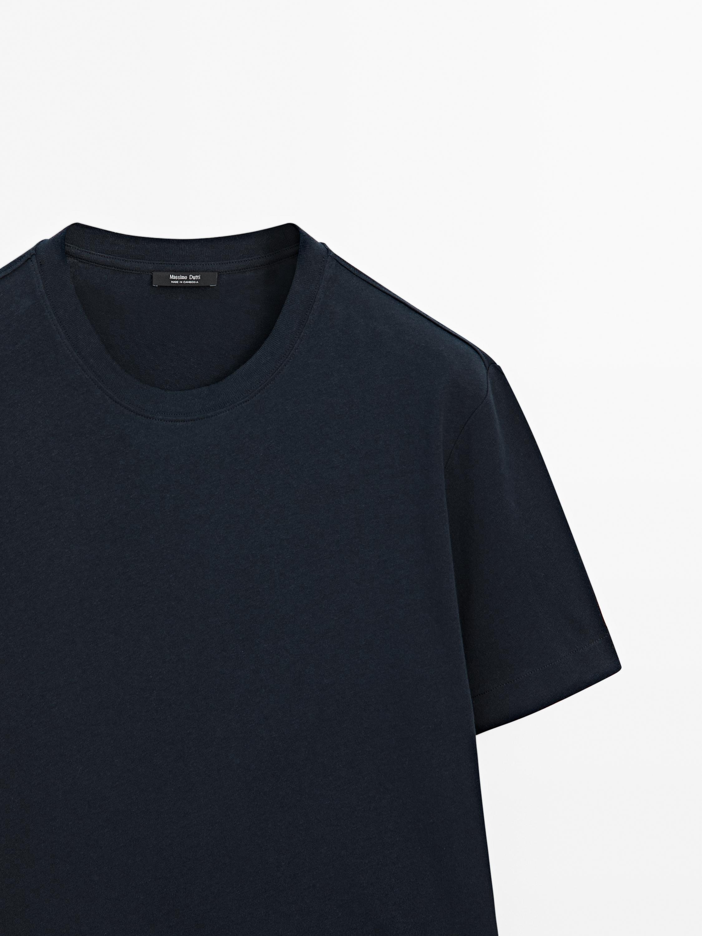 Short-sleeved T-shirt with linen