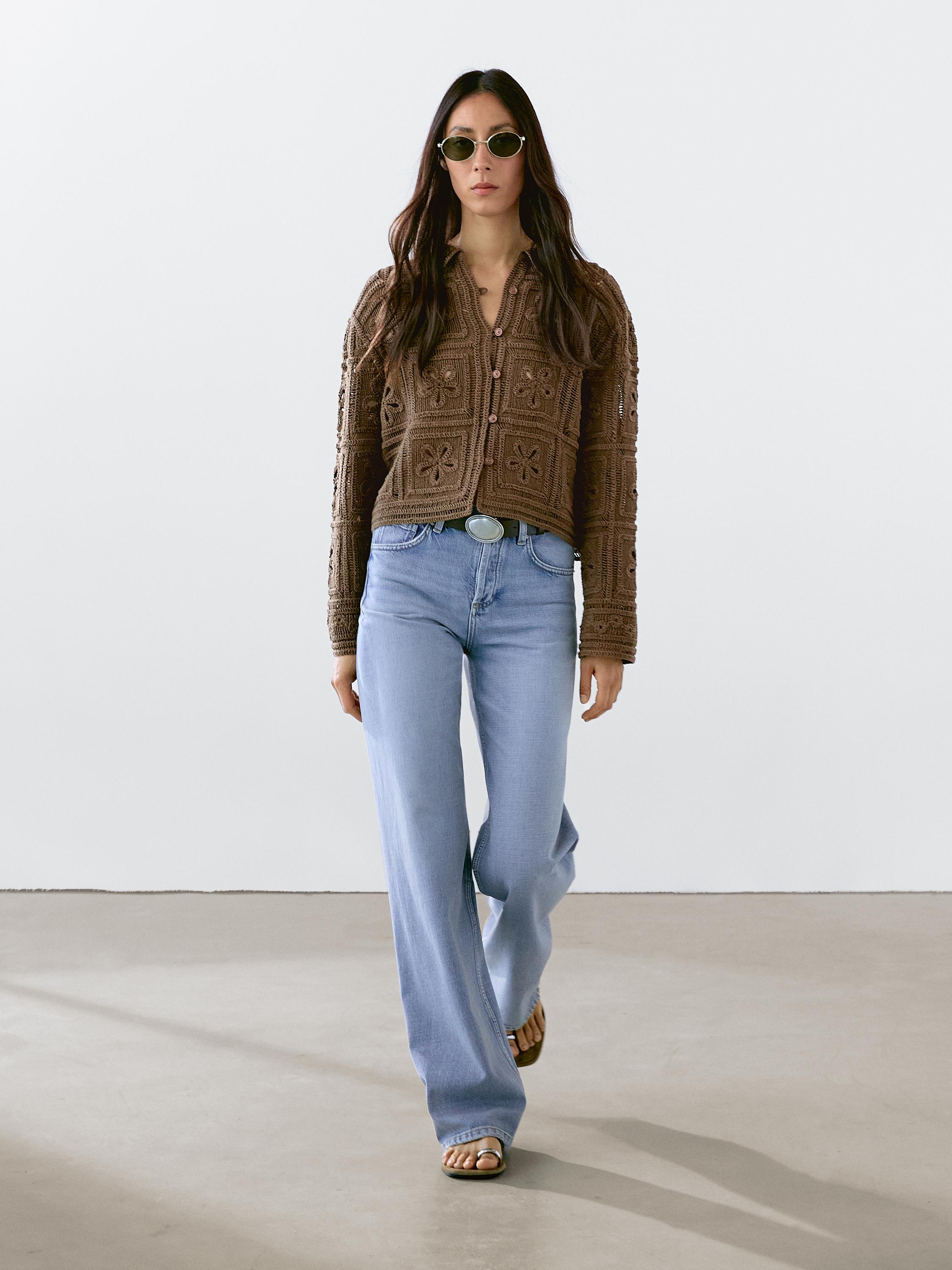 Häkel-strickjacke
