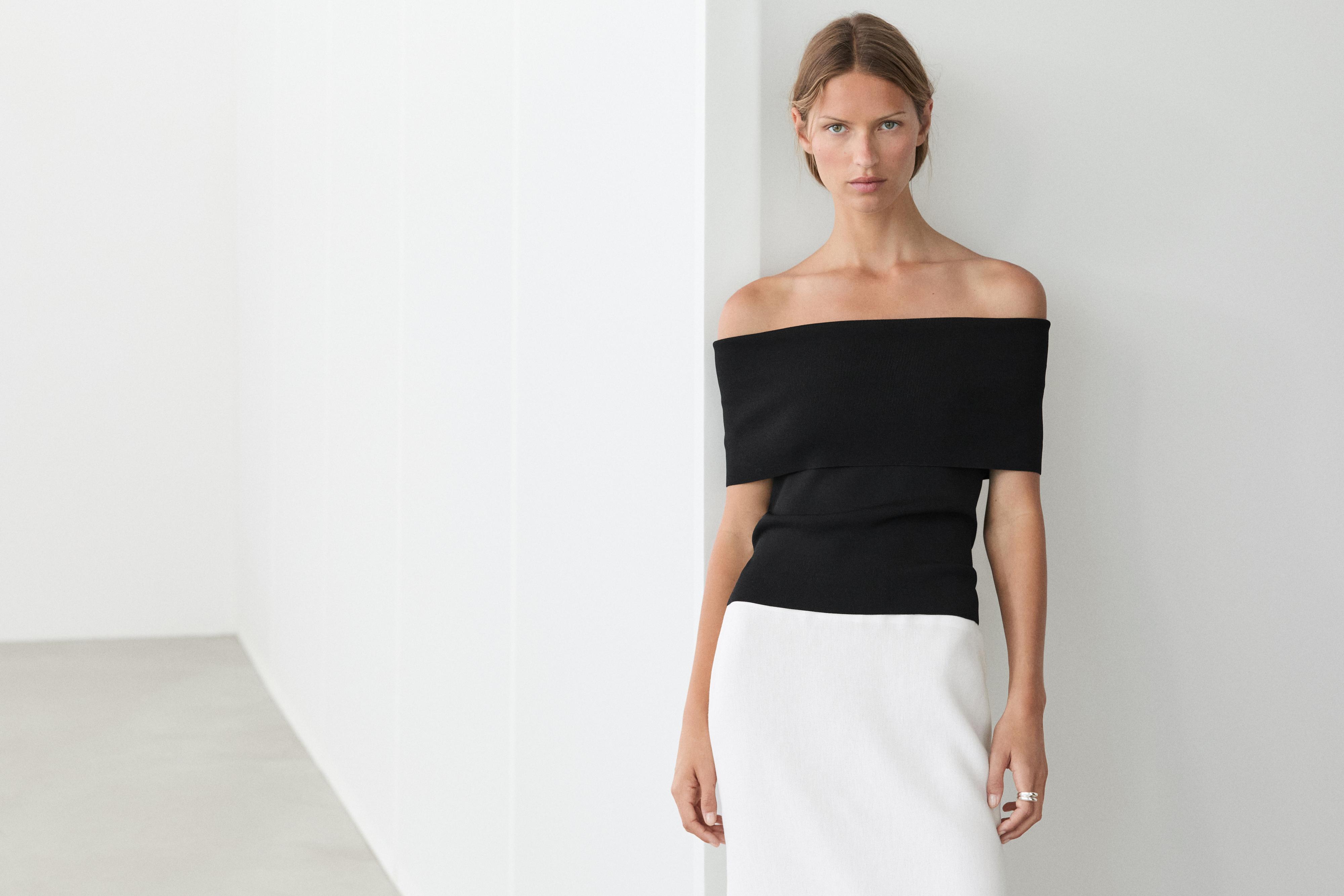 Off-the-shoulder top — BLACK