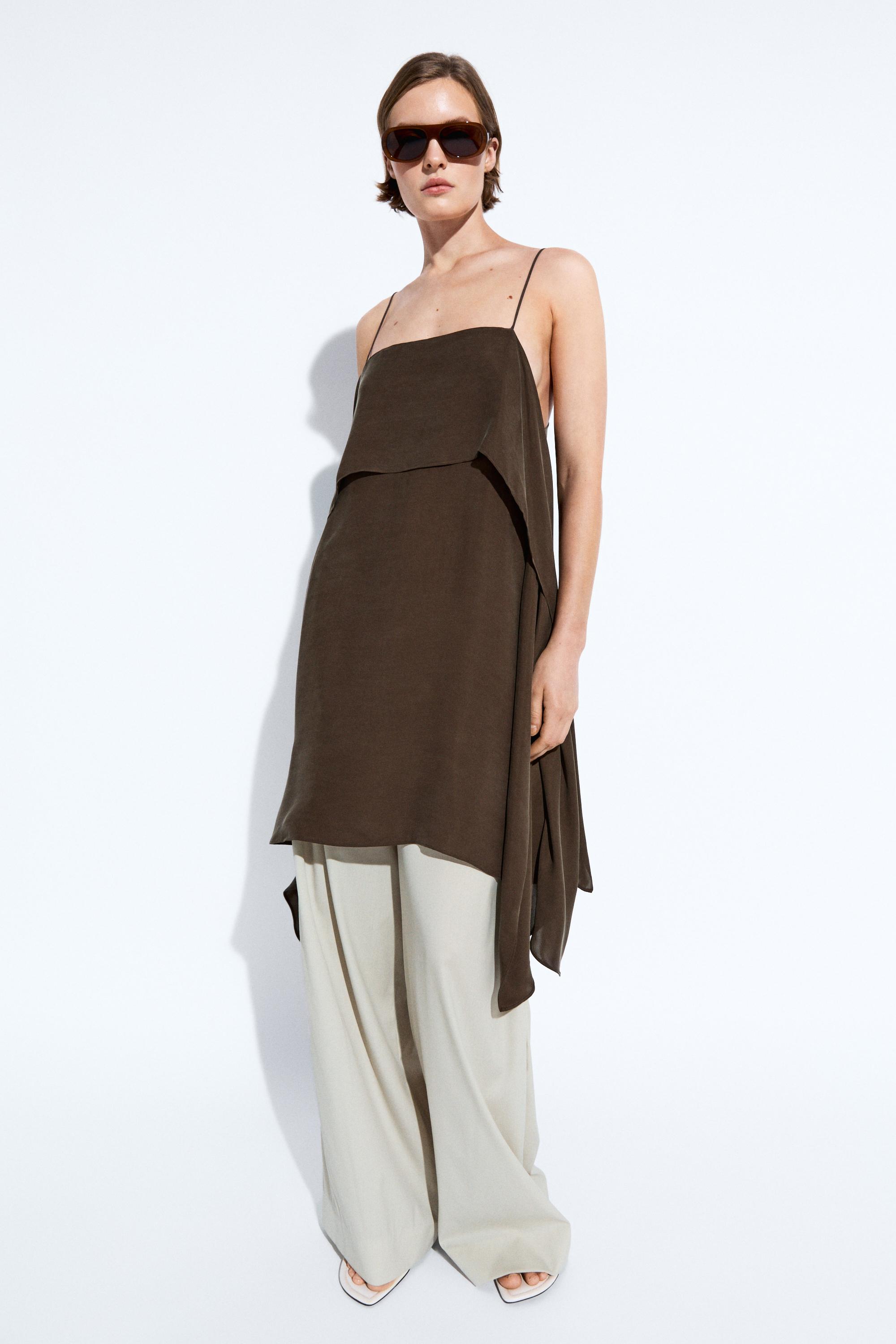 Strappy mini dress with ruffle detail