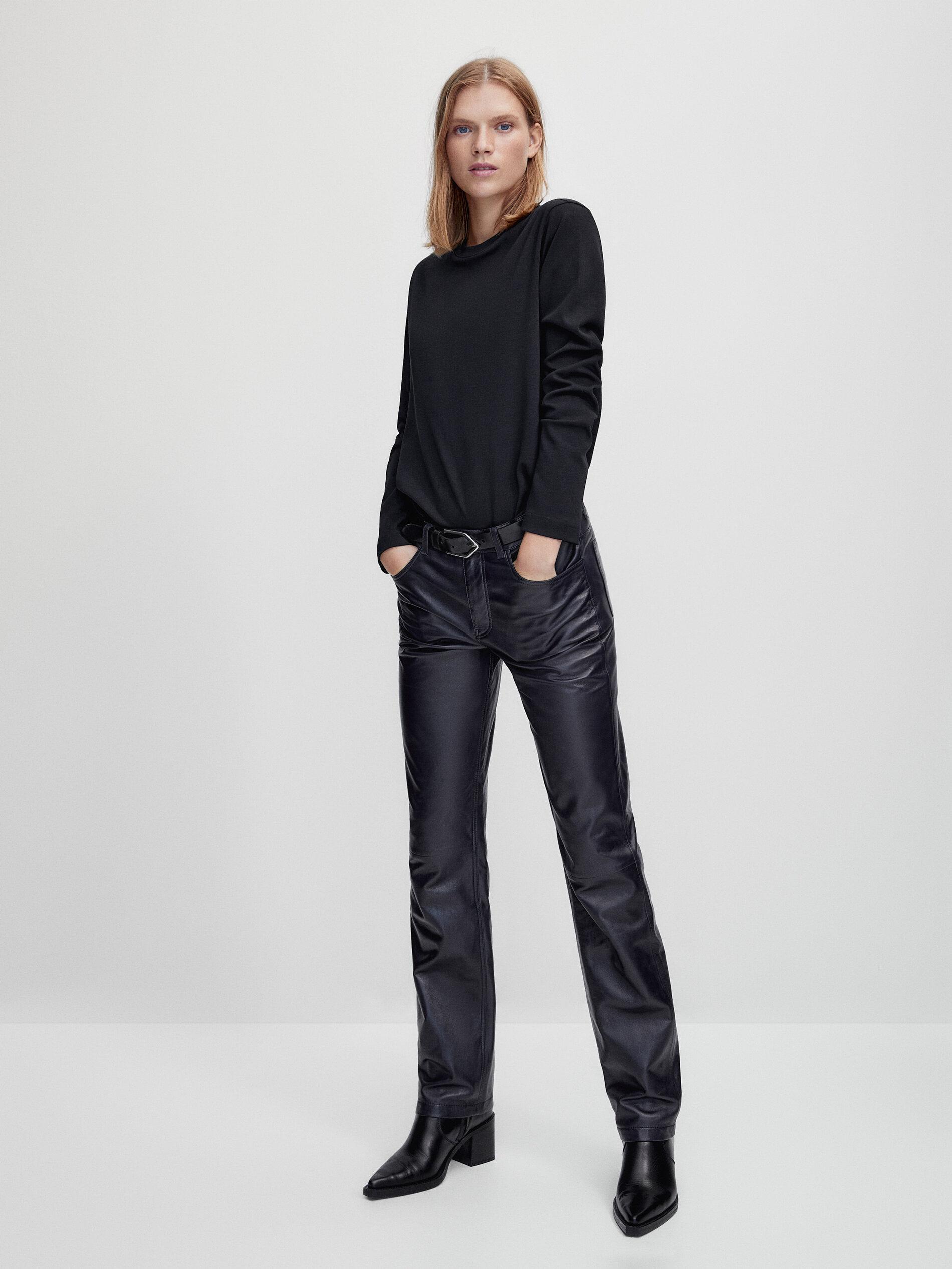 100% cotton interlock long sleeve T-shirt — BLACK