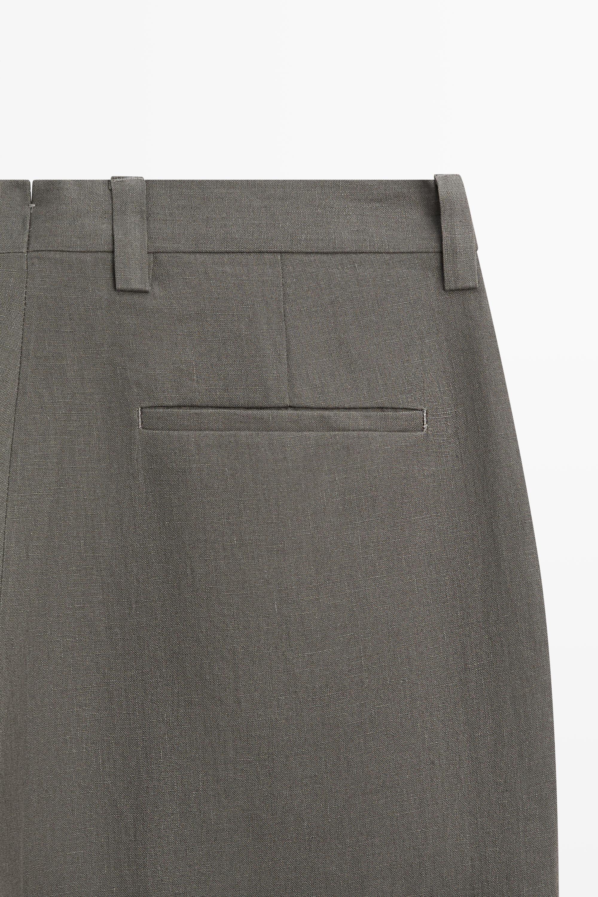 Linen suit trousers — DARK GREEN