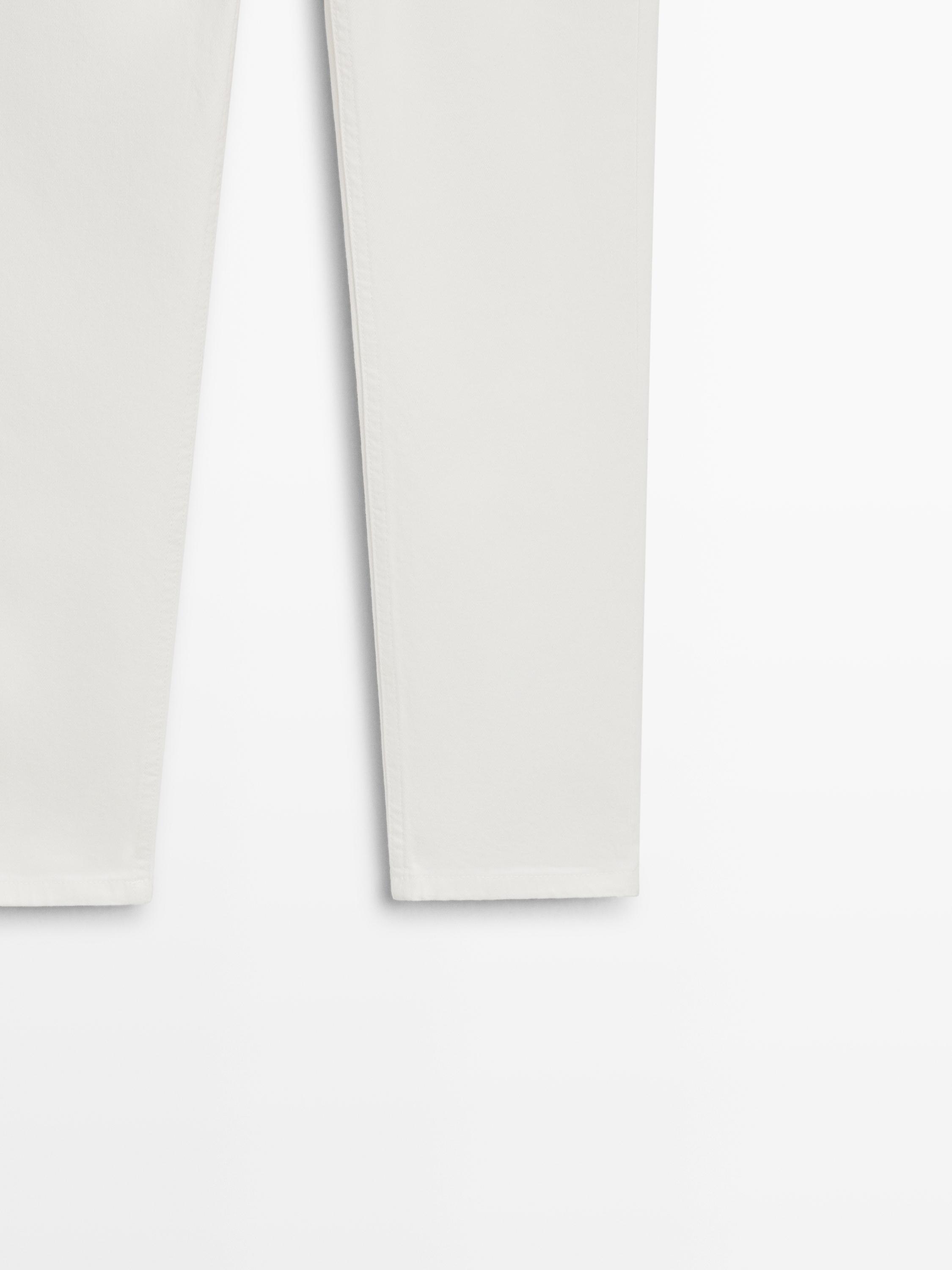 Mid-rise cropped slim fit jeans — Off white