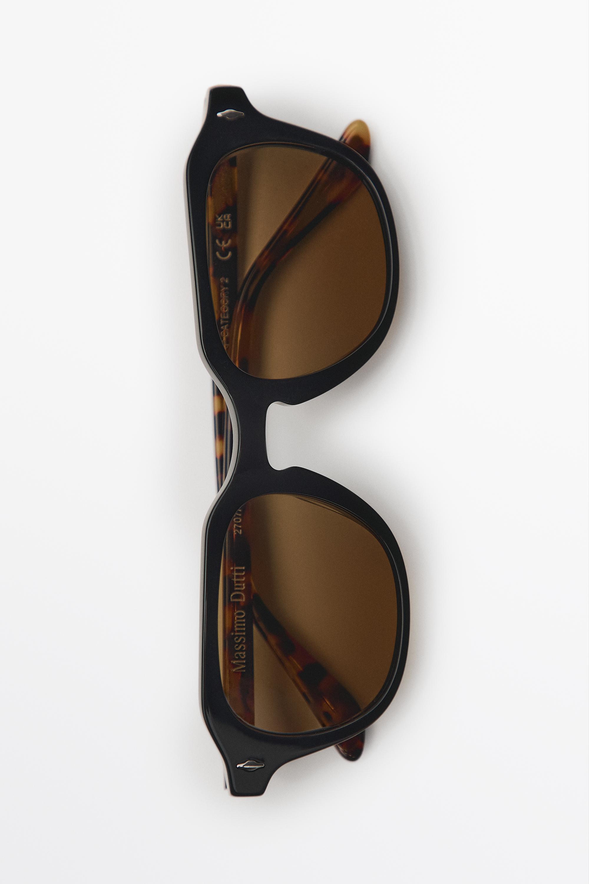 Round resin sunglasses — DARK GREY