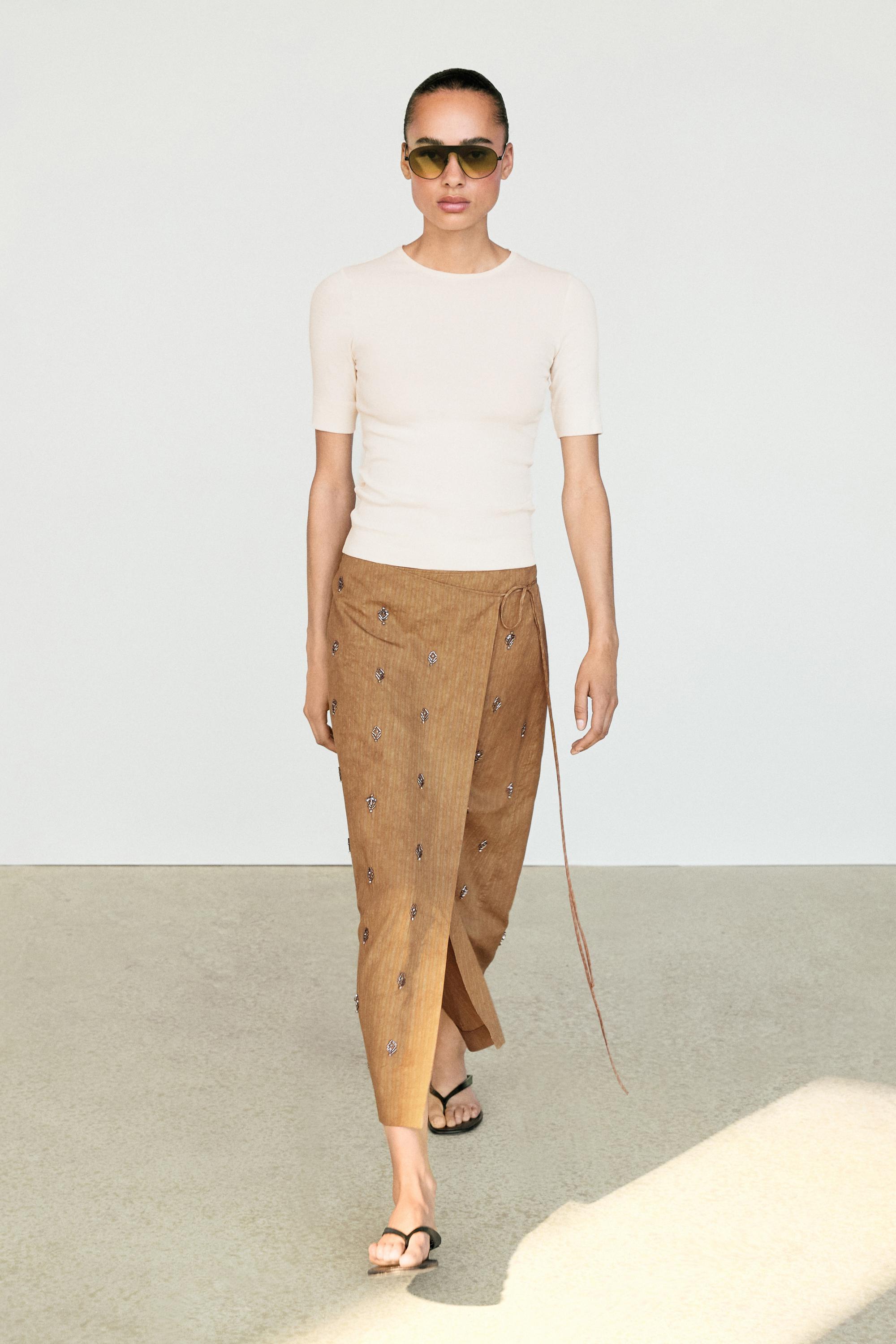 Midi pareo skirt with appliqués — MUSTARD YELLOW