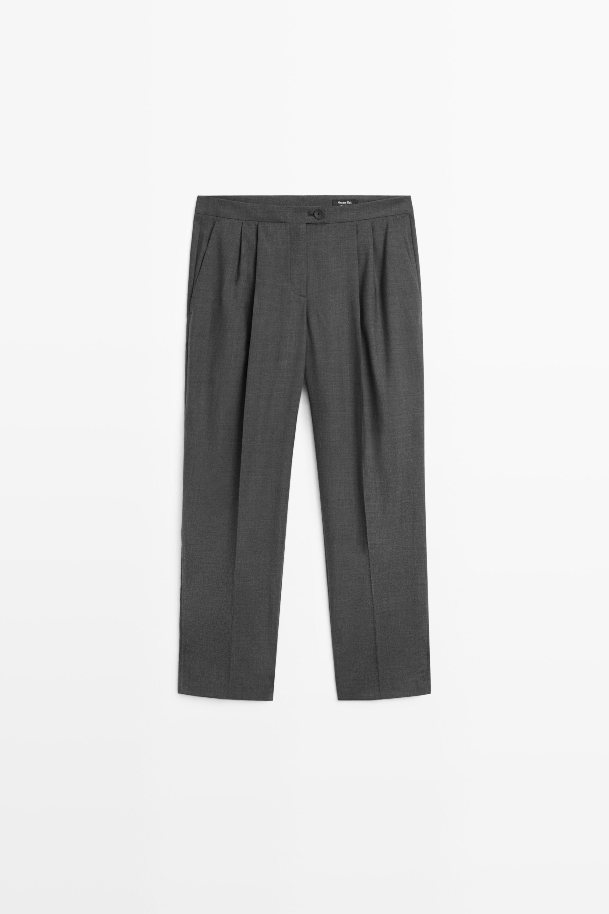 100% Wool Pleated Pants