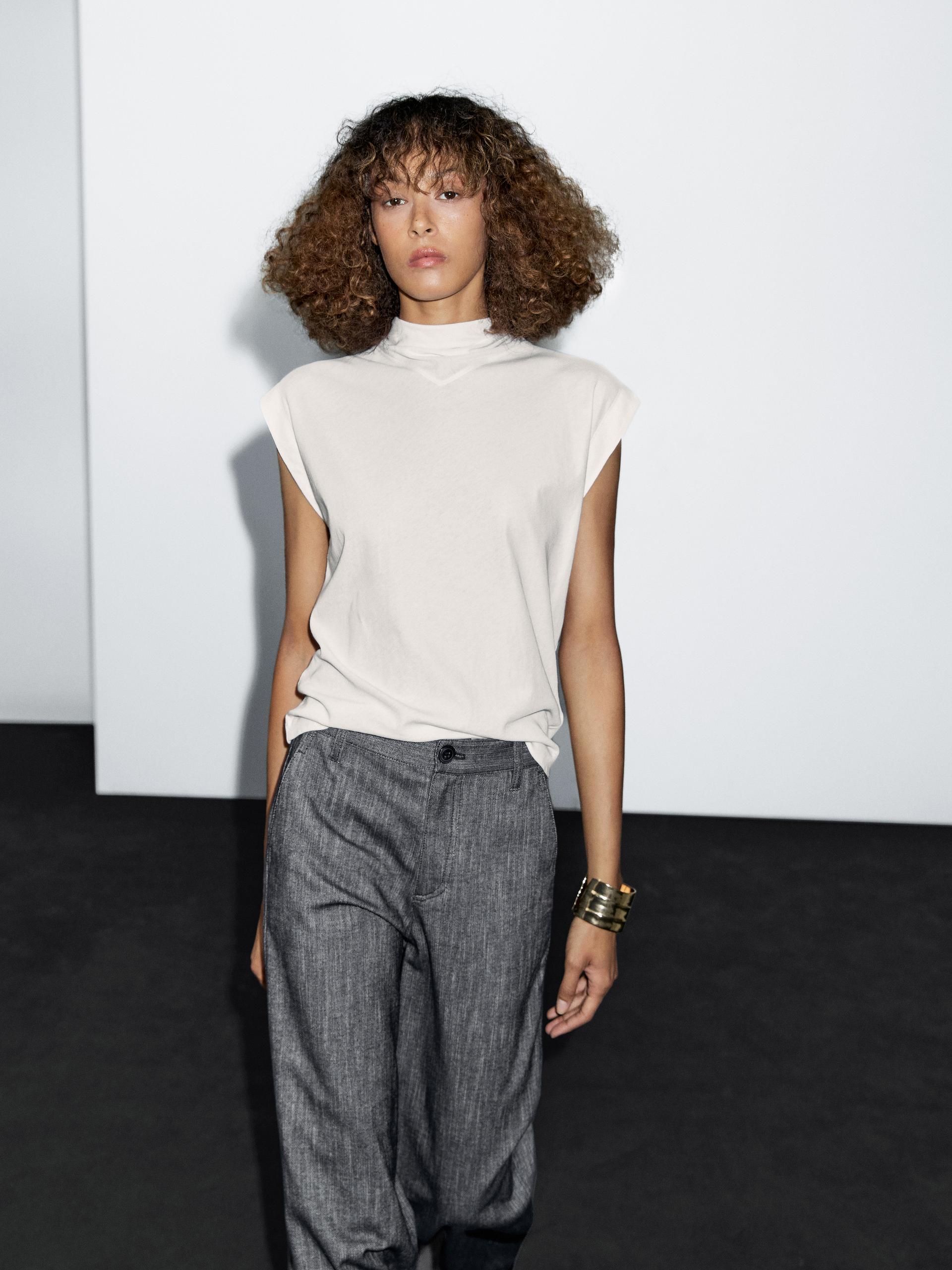 Pantaloni Wide Leg A Vita Media - Azzurro Profondo - 38 (It 42) - Massimo Dutti - Femminile