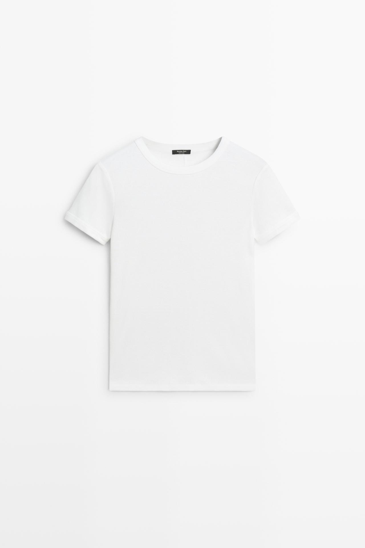Ribbed short sleeve T-shirt — Off white