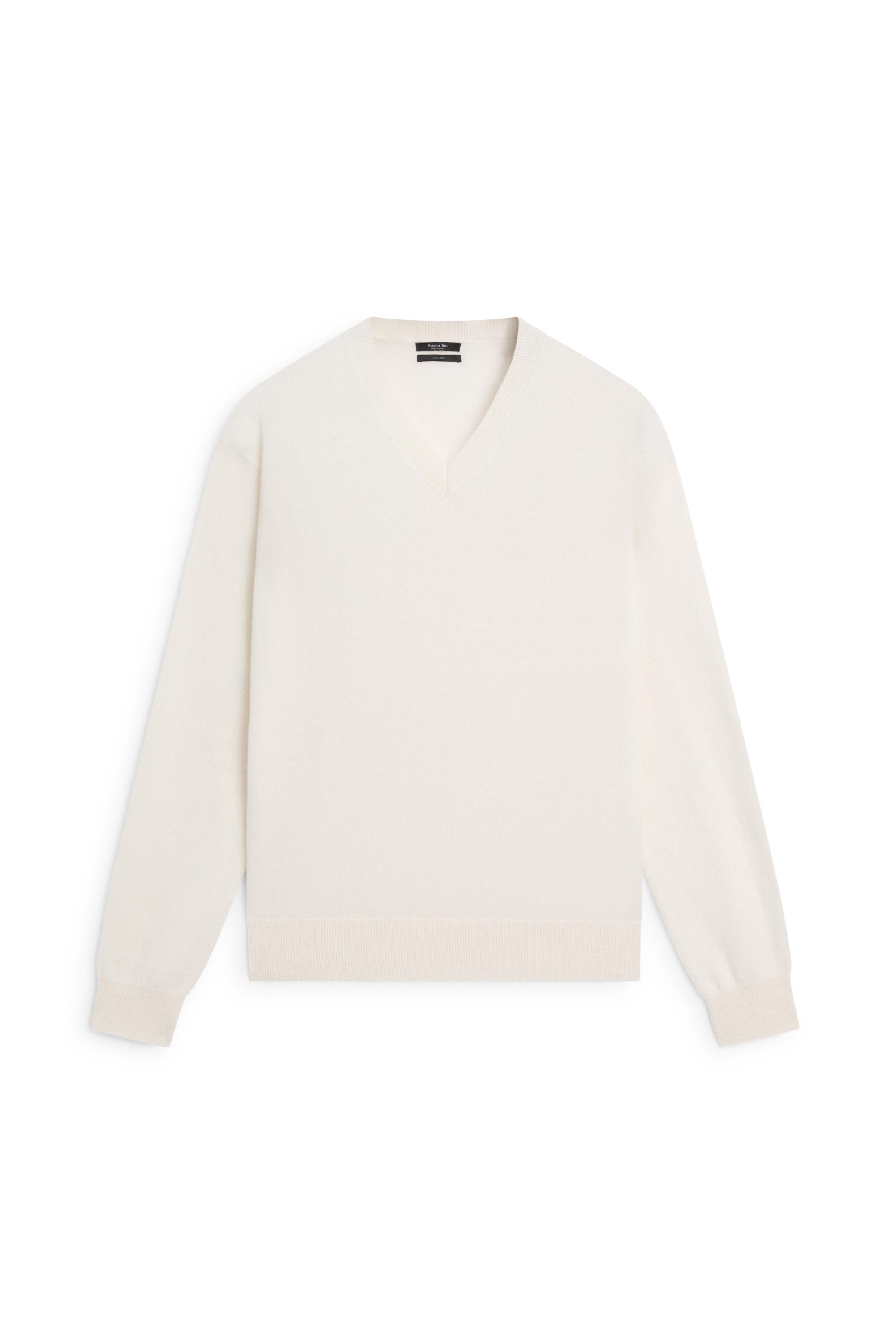 100% cashmere knit sweater — CREAM