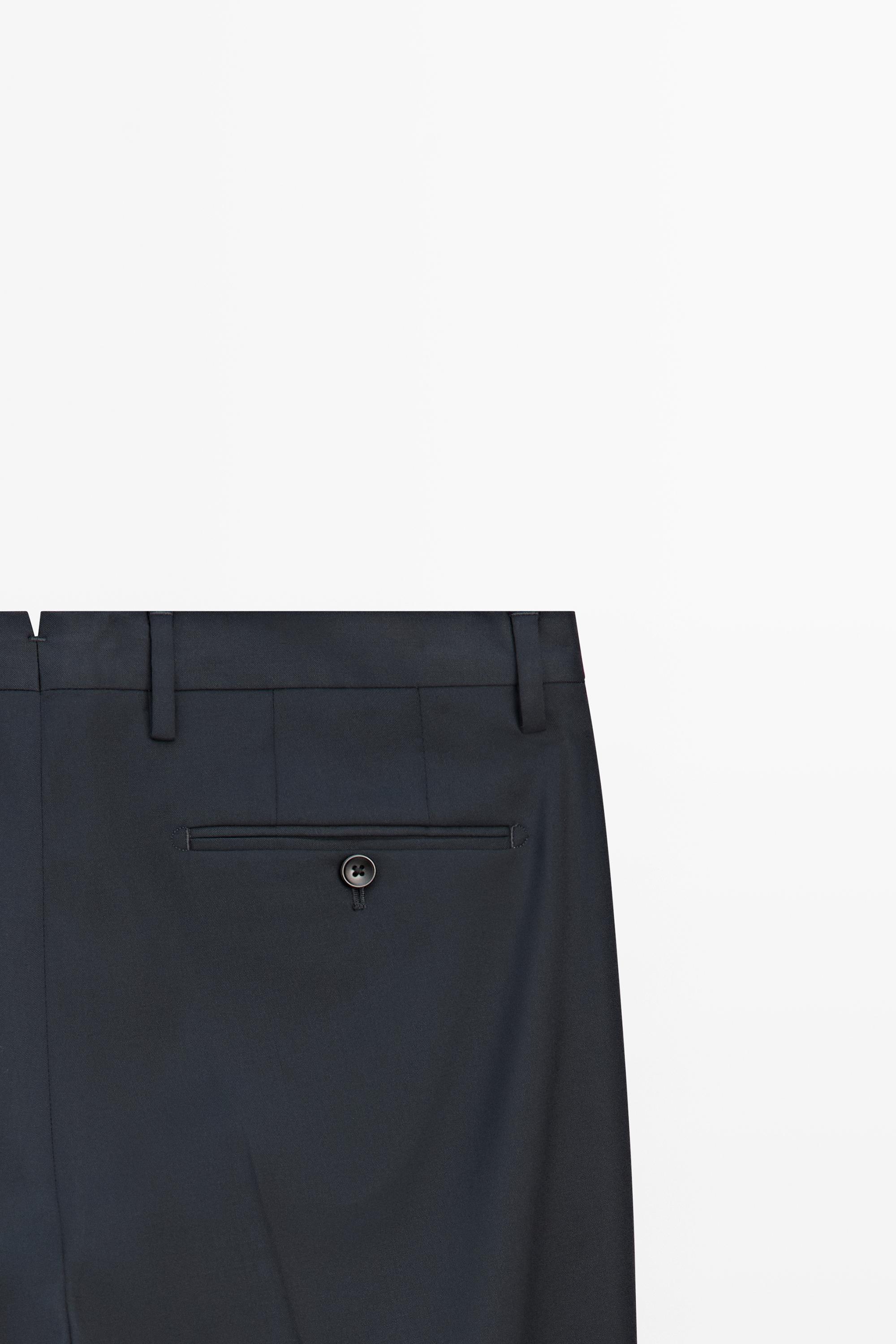 Cold wool suit trousers — NAVY BLUE