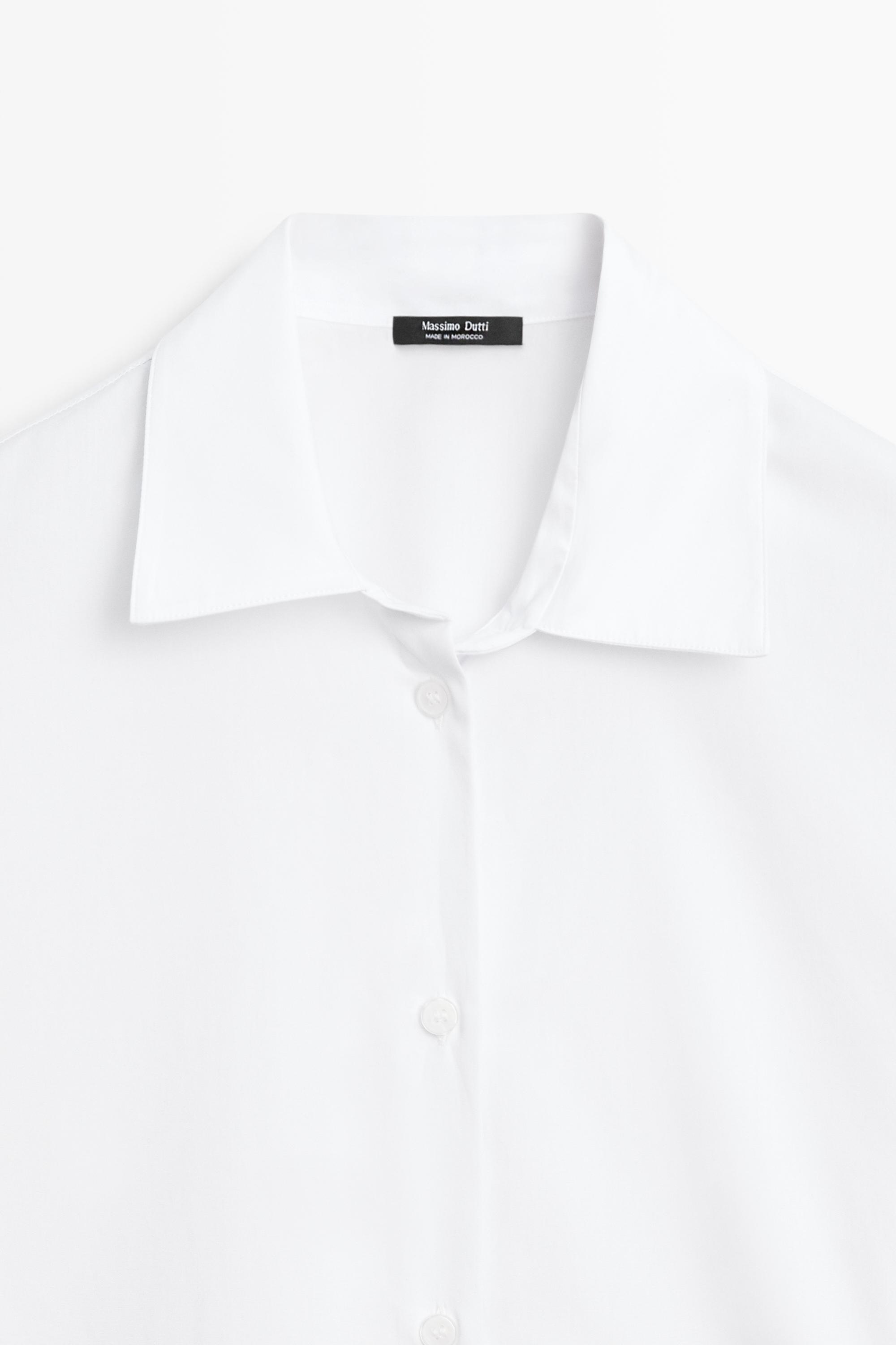 100% cotton poplin shirt — WHITE