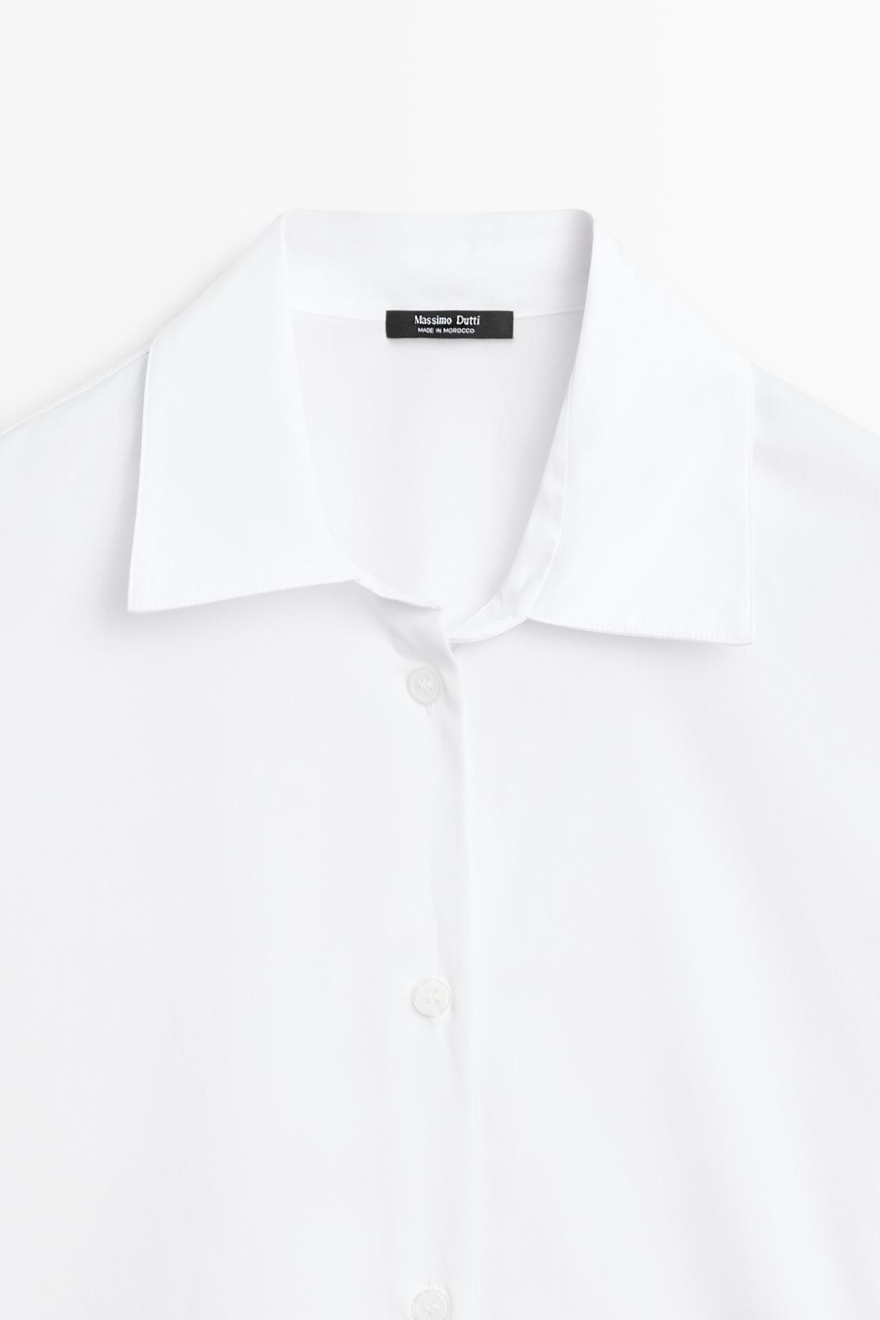 100% cotton poplin shirt — WHITE