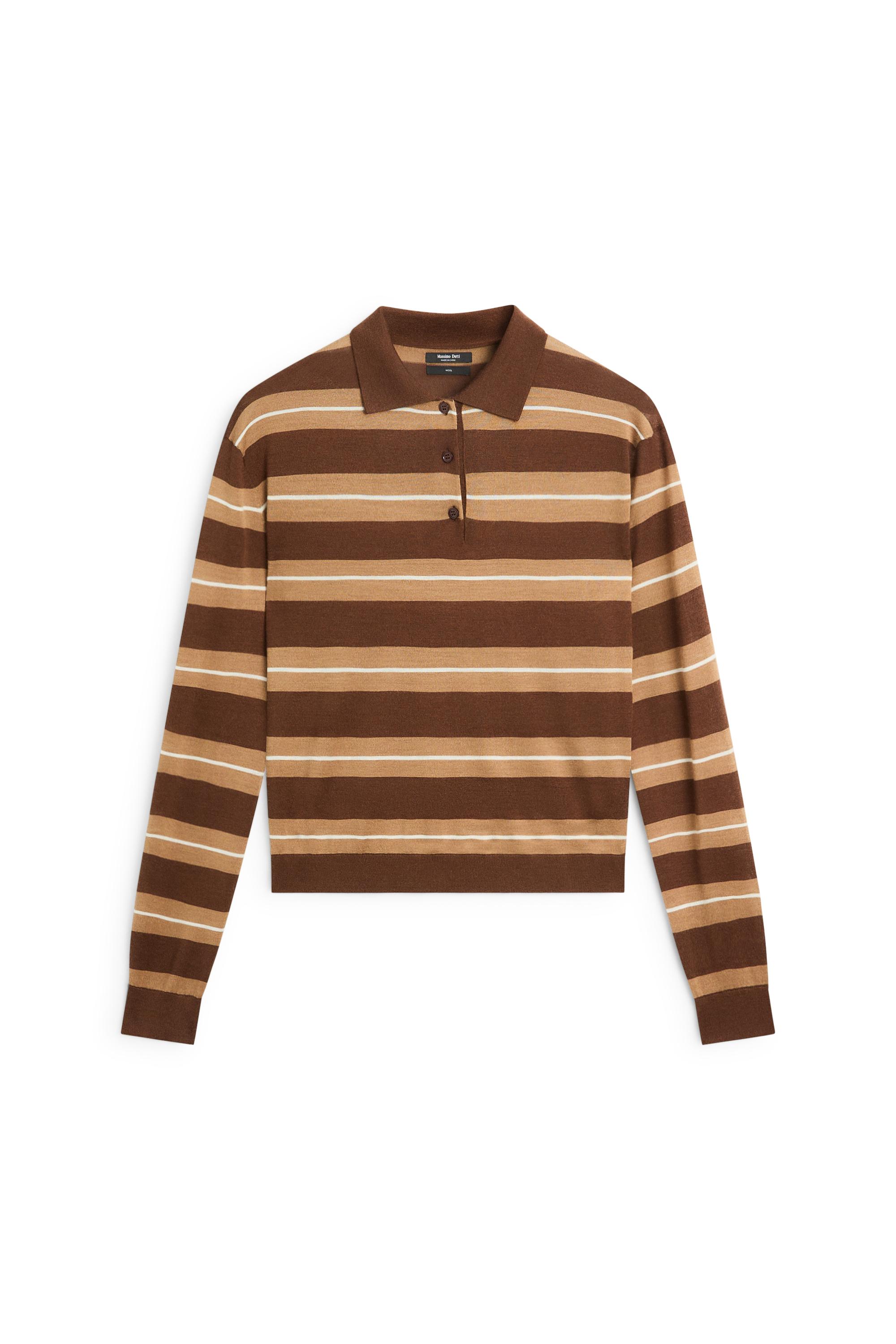 Striped polo sweater — TOFFEE