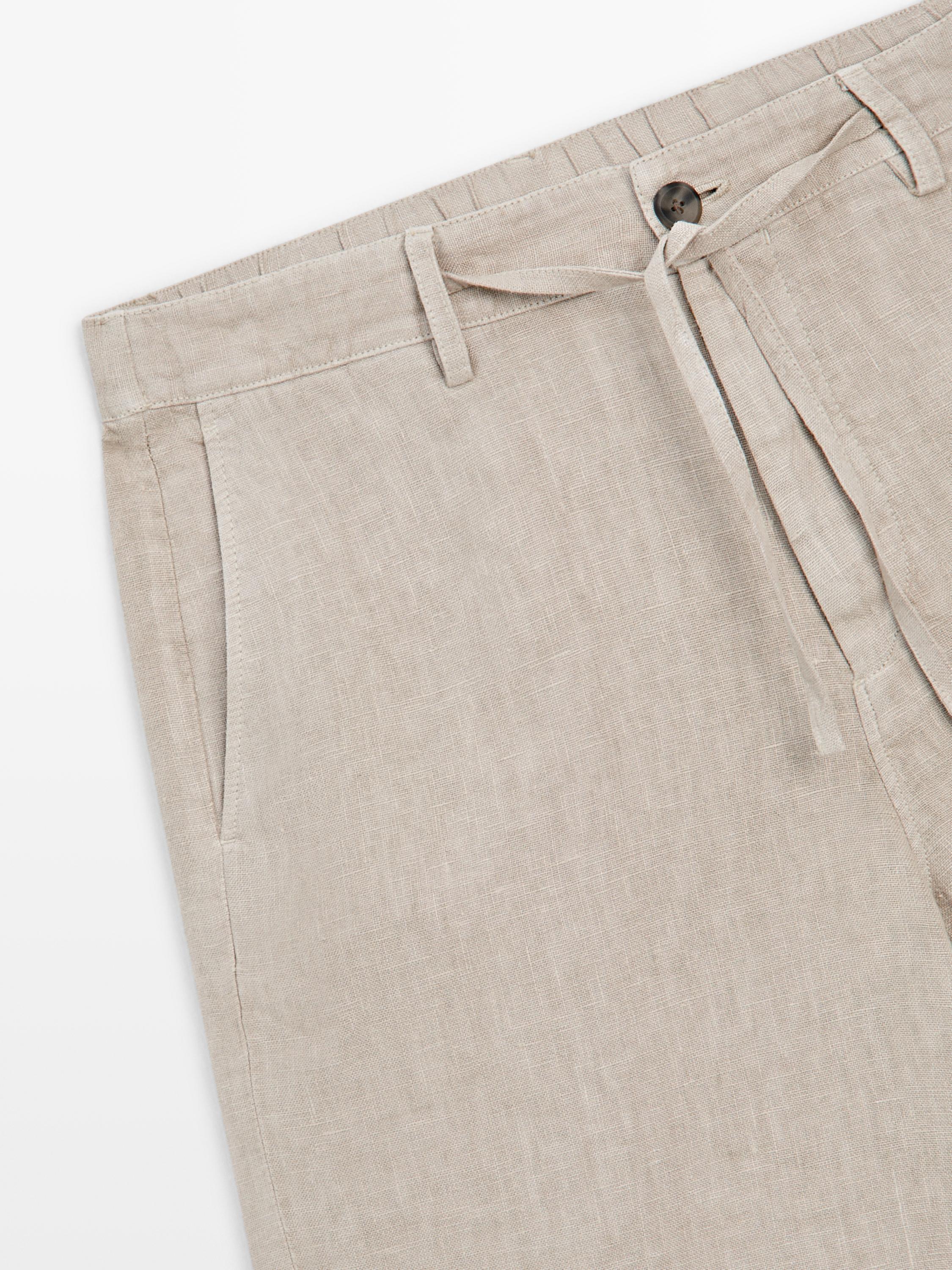100% linen Bermuda shorts — MINK