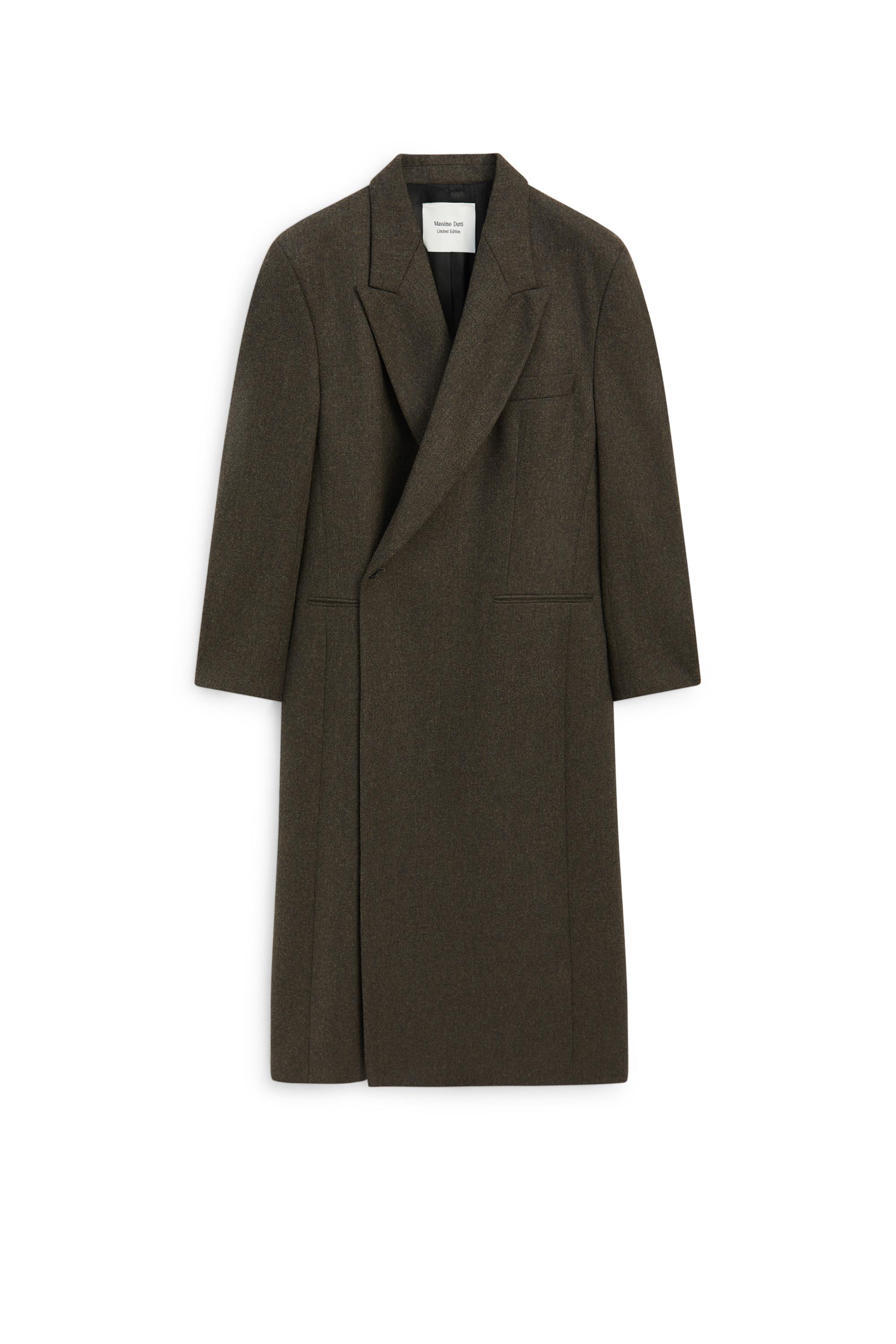 Oversize double-breasted long coat - LIMITED EDITION by Massimo Dutti