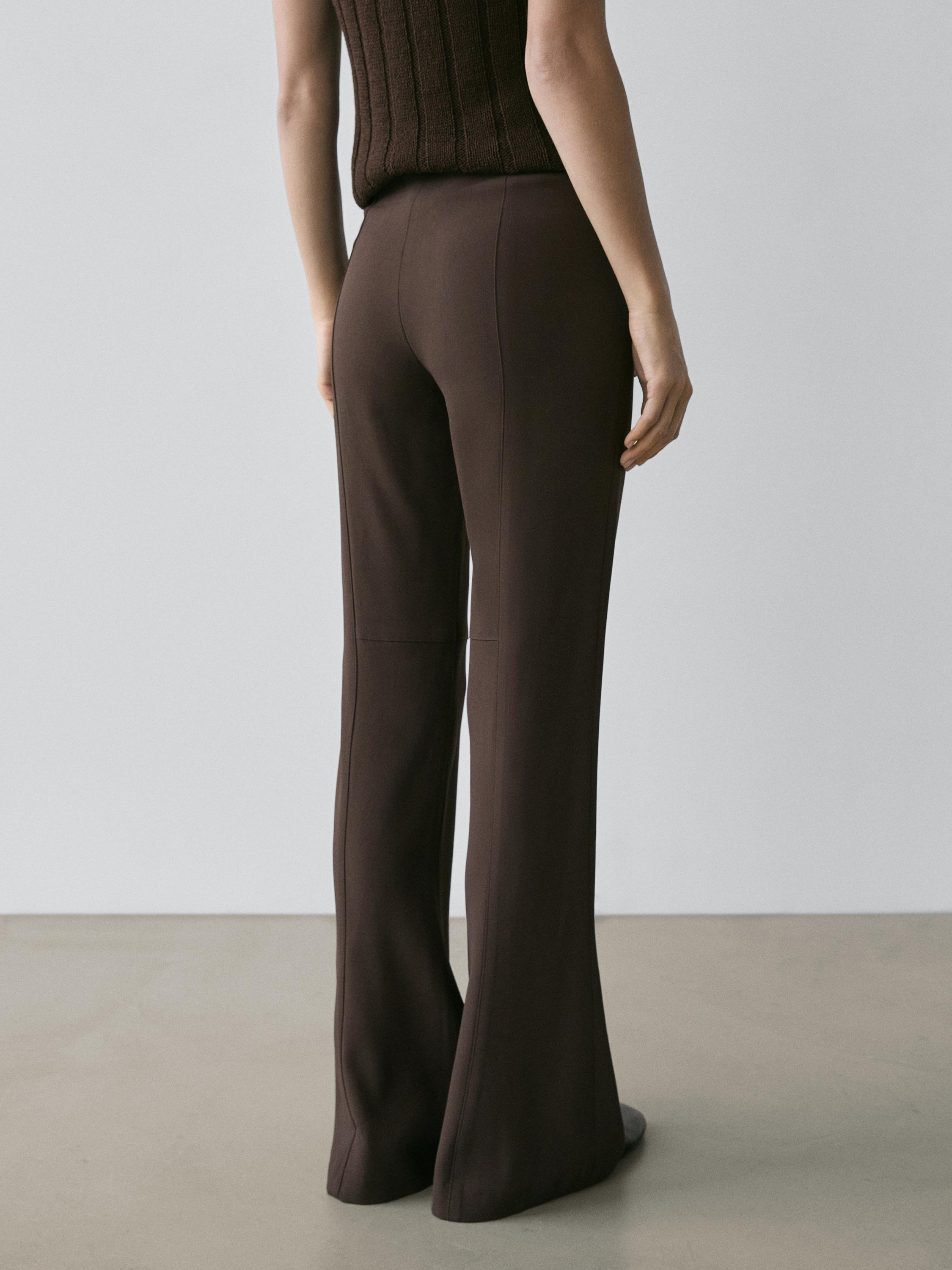 Flared trousers with pocket — BROWN