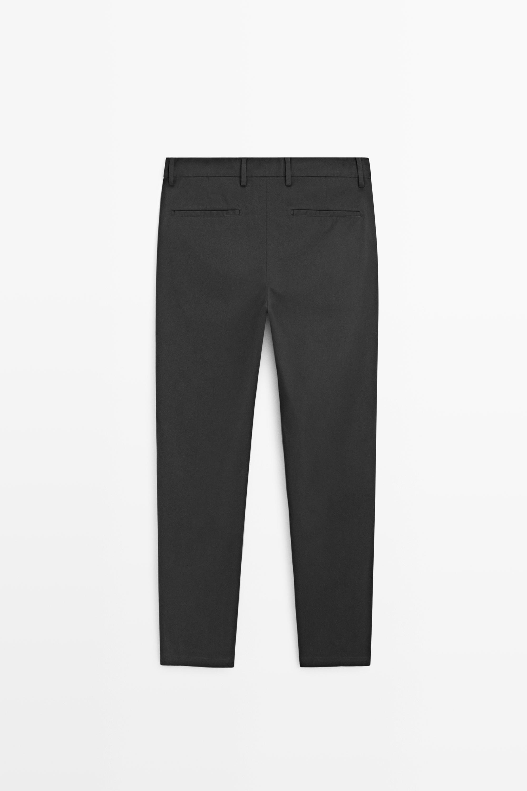 Slim fit cotton trousers — GREY