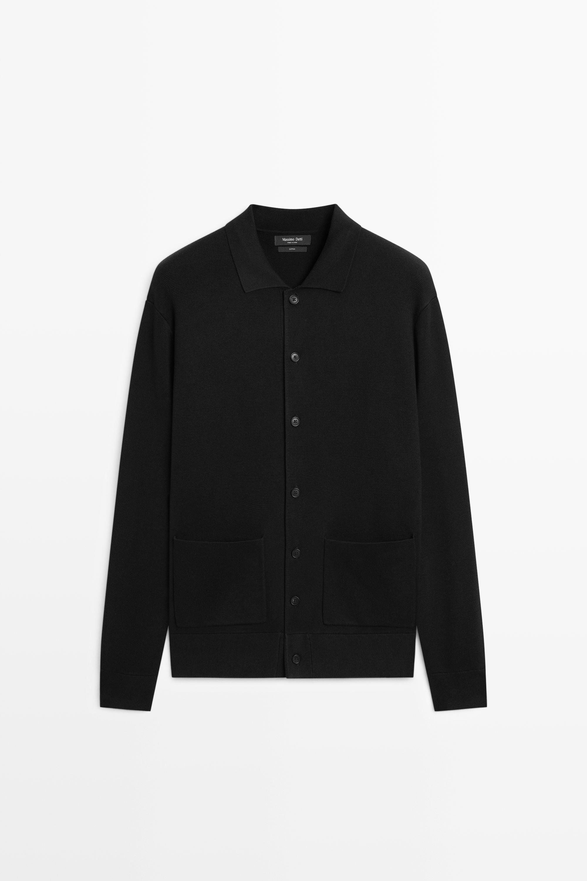 Cárdigan punto cuello polo 100% algodón